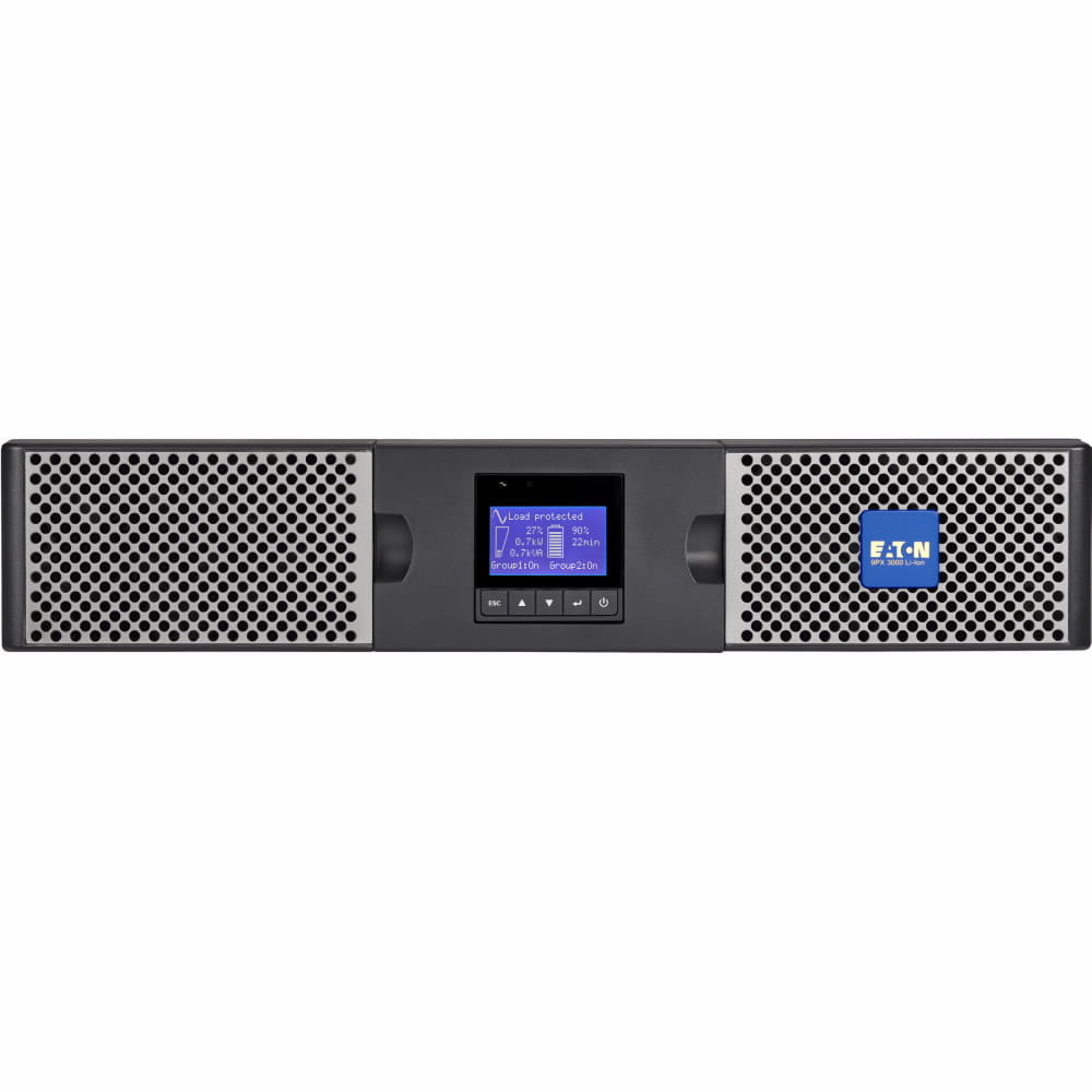 Eaton 9PX Lithium-ion - Netpack - USV (in Rack montierbar/extern) - Wechselstrom 200/208/220/230/240 V - 2400 Watt - 3000 VA - 1-phasig - RS-232, USB, Ethernet 10/100/1000 - Ausgangsanschlüsse: 10 - 2U - 48.3 cm (19") - Online-USV