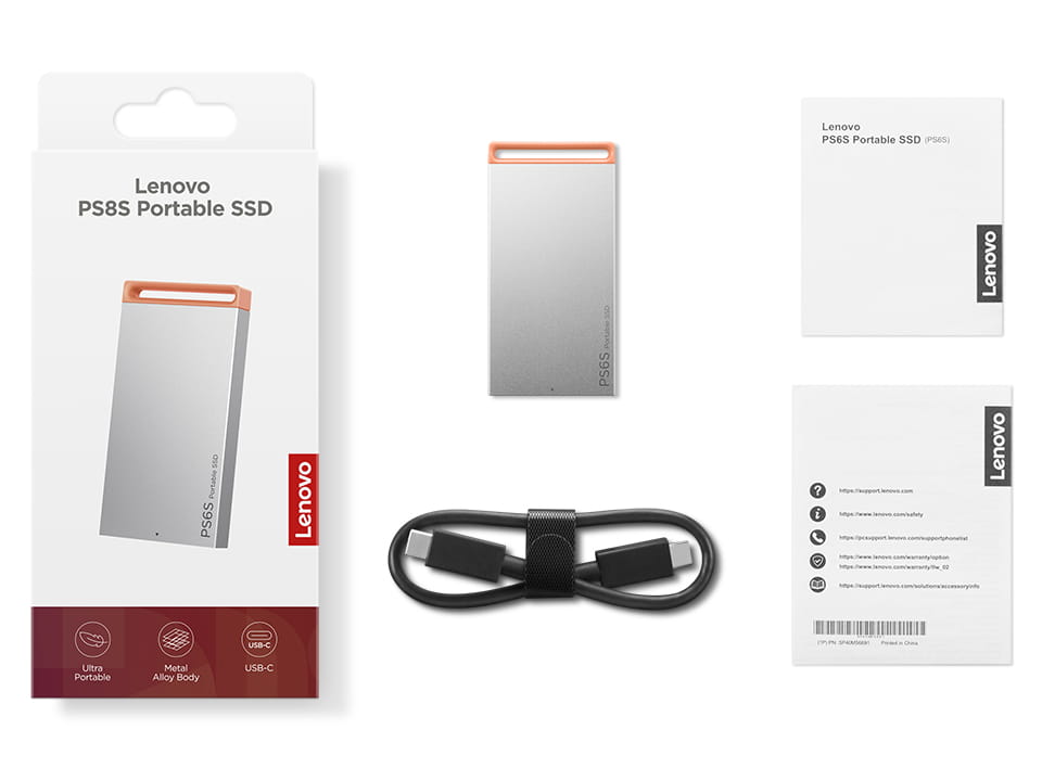 Lenovo PS6S - SSD - 2 TB - extern (tragbar) - USB 3.1 Gen 2 (USB-C Steckverbinder)