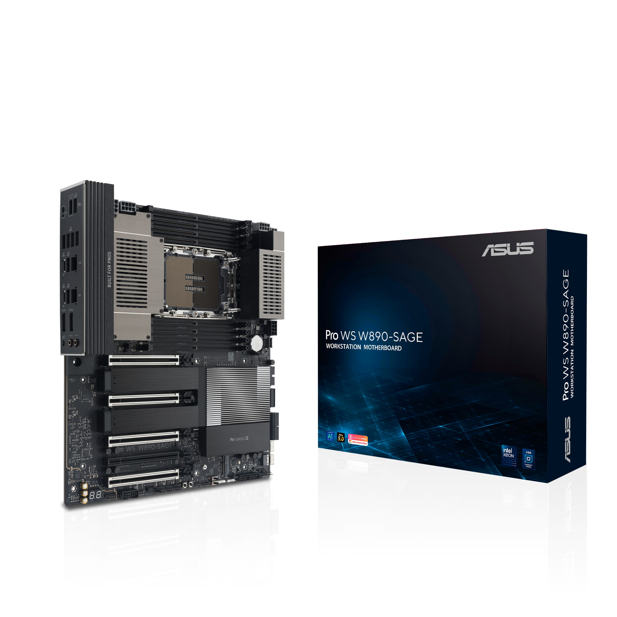 ASUS Pro WS W890-SAGE - Motherboard - SSI CEB - LGA4710-2 Socket - W890 Chipsatz - USB4, USB 3.2 Gen 2, USB-C 3.2 Gen 2x2, USB 3.2 Gen 1 - 2.5 Gigabit LAN, 10 Gigabit LAN - Onboard-Grafik (CPU erforderlich)