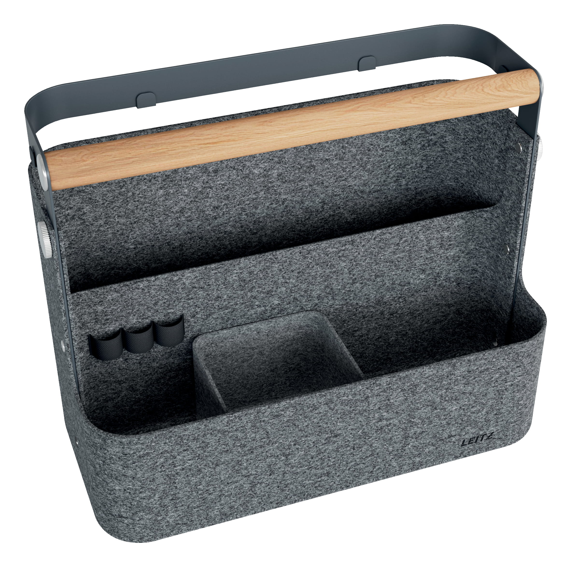 Esselte Leitz 61990089, Aufbewahrungsbox, Grau, Rechteckig, Filz, Recyceltes Polyester, Buche, Einfarbig, 380 mm
