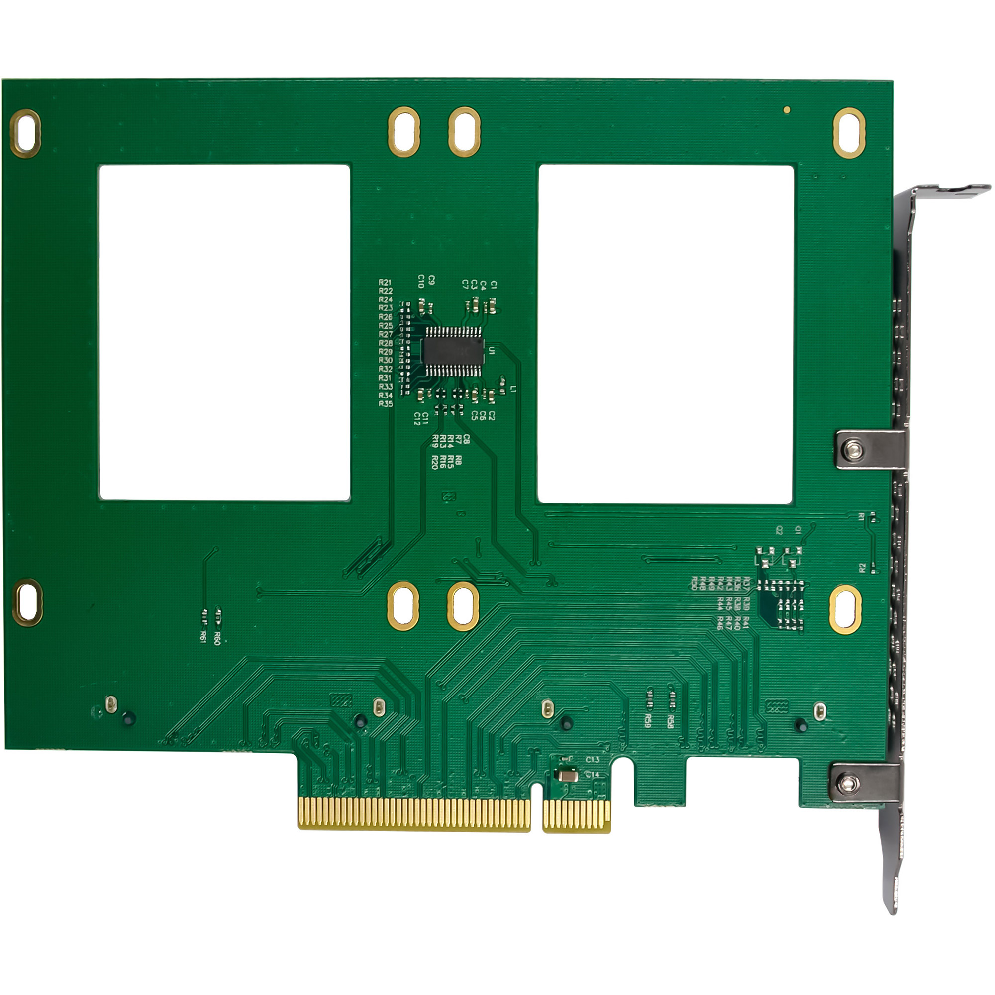 InLine PCIe Karte zu 2x intern U.2 NVMe SFF-8639 – Bifurcation - PCIe x8 - breit