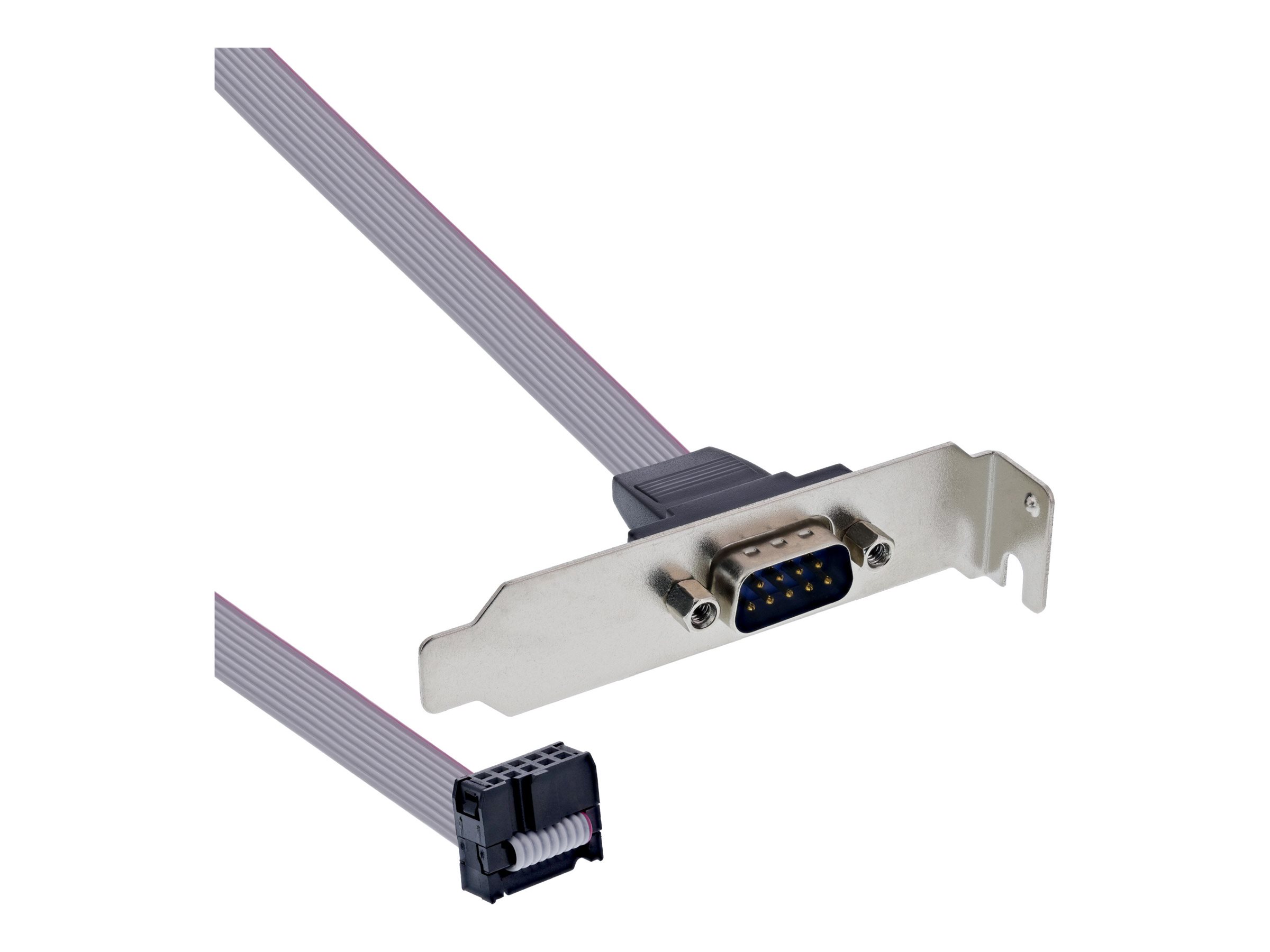 InLine Serielles Slotblech - Low-profile - 9pol ST an 10pol BU-Leiste 1:1 0,6m