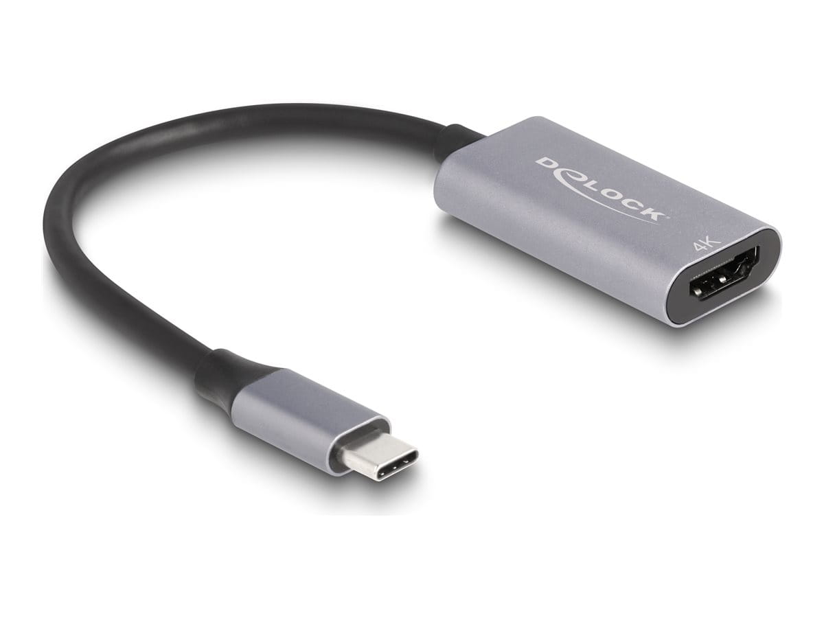Delock Highspeed - Videoadapter - 24 pin USB-C männlich zu HDMI weiblich - 15 cm - Grau/Schwarz - unterstützt 4K 60 Hz (4096 x 2160)