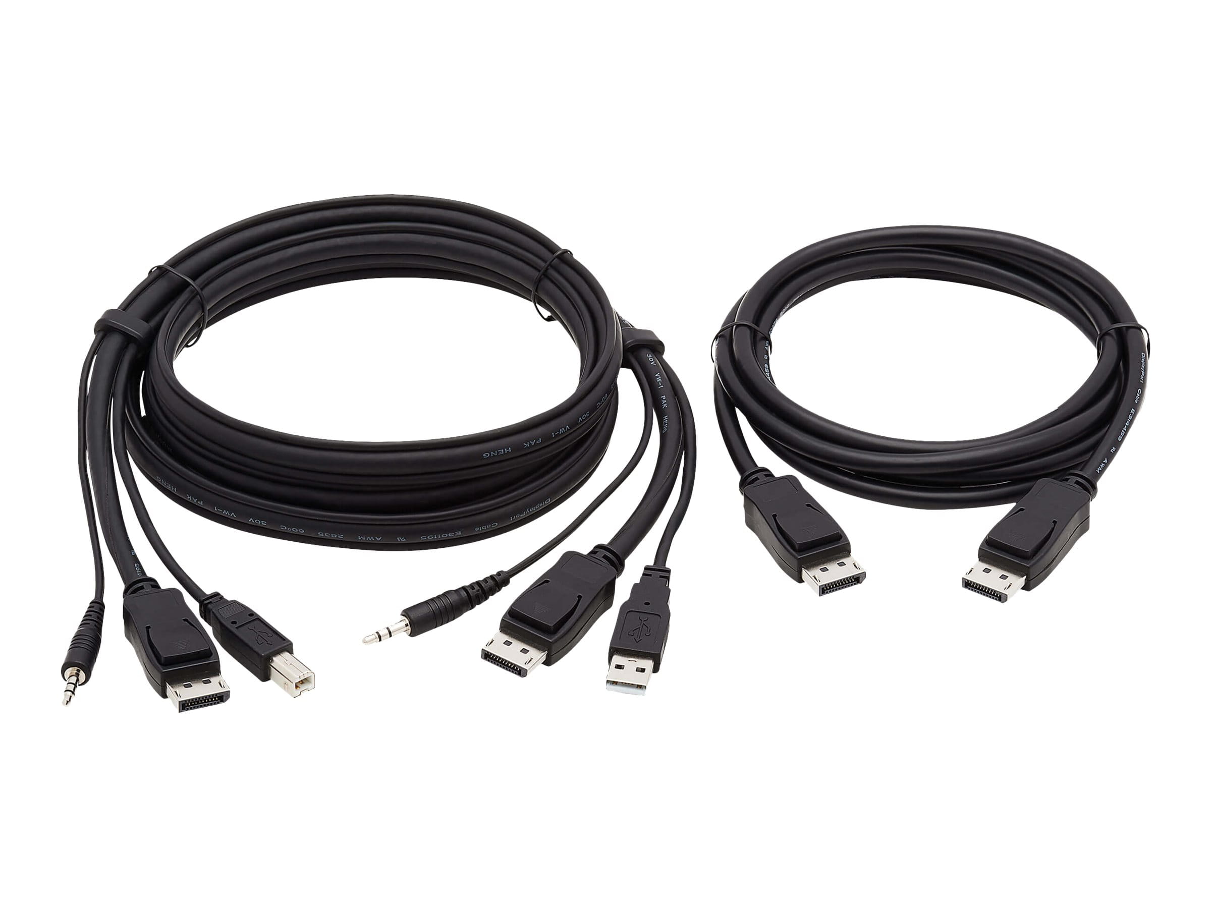 Tripp Eaton Tripp Lite Series Dual DisplayPort KVM Cable Kit 4K USB 3.5 mm Audio 3xM/3xM 6ft - Video- / USB- / Audio-Kabel - USB, Mini-Stecker, DisplayPort (M)
