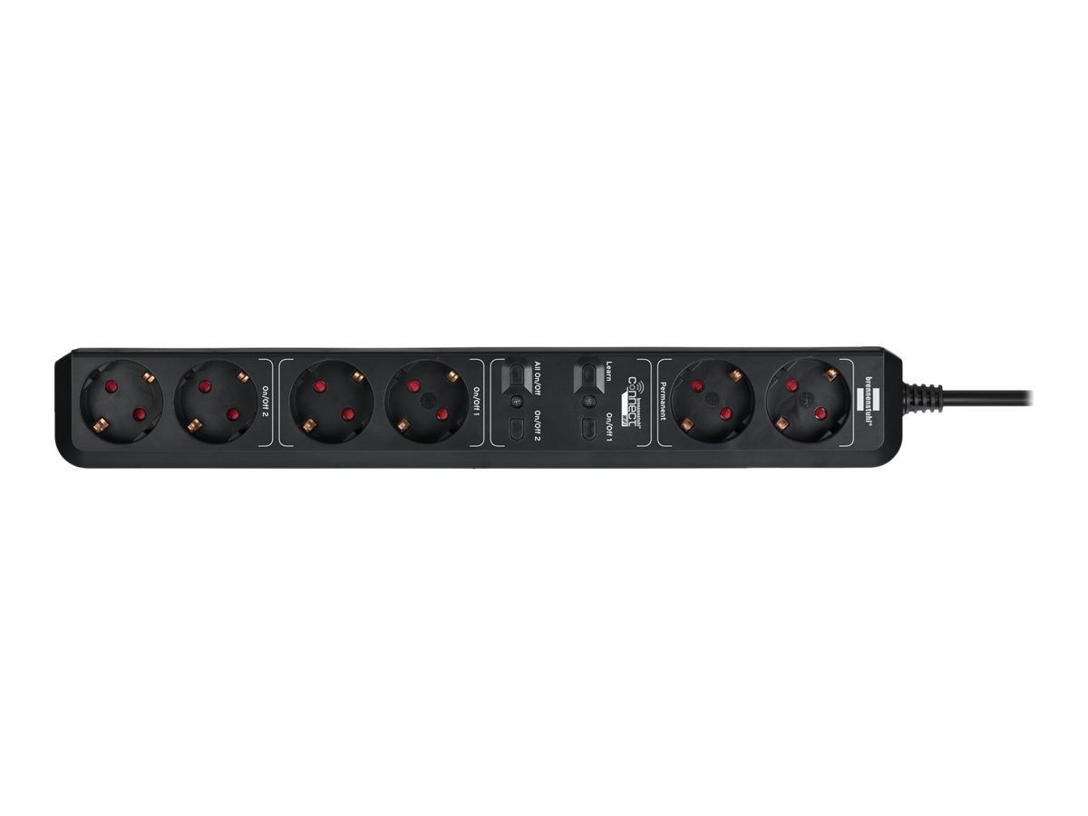 Brennenstuhl Connect Eco-Line WS EL01 DE - Smart Power-Steckdosenleiste - AC 220-250 V - 3680 Watt - Wi-Fi - Eingabe, Eingang Stromversorgung - Ausgangsanschlüsse: 6 (6 Stecker, 2 polig)