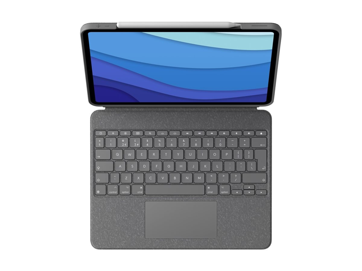 Logitech Combo Touch - Tastatur und Foliohülle - mit Trackpad - hinterleuchtet - Apple Smart connector - AZERTY - Französisch - Graphite - für Apple 13-inch iPad Pro (M4)