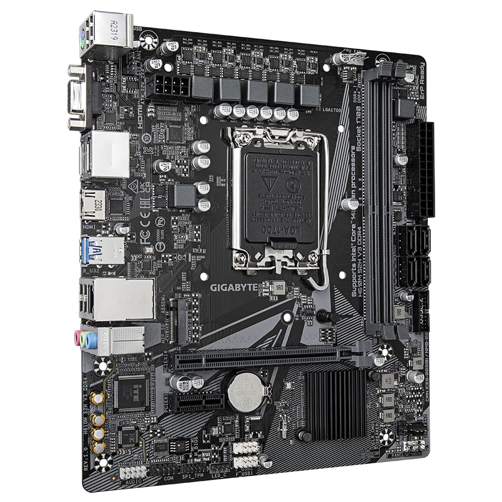 Gigabyte H610M S2H V3 DDR4 - 1.0 - Motherboard - micro ATX - LGA1700-Sockel - H610 Chipsatz - USB 3.2 Gen 1 - Gigabit LAN - Onboard-Grafik (CPU erforderlich)