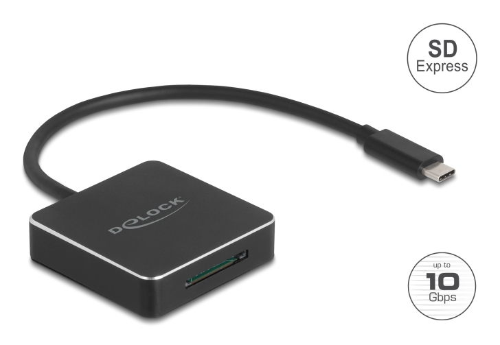 Delock Kartenleser (SD Express, SD, SD 3.0 UHS-I, SD UHS-I, SD UHS-II, SDHC, SDHC UHS-I, SDHC UHS-II, SDXC, SDXC UHS-I, SDXC UHS-II)