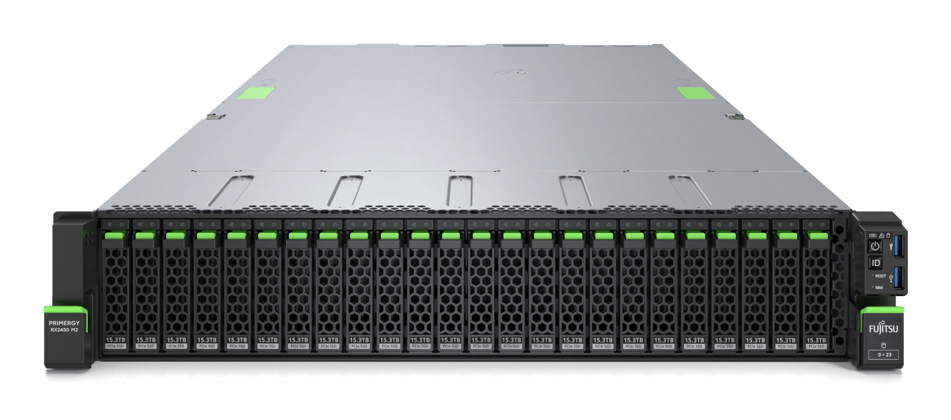 Fujitsu PRIMERGY RX2450 M2, 3,25 GHz, 9354, 32 GB, DDR5-SDRAM, 900 W, Rack (2U)