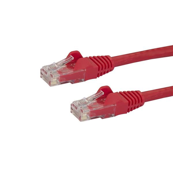 StarTech.com 10m CAT6 Ethernet Cable, 10 Gigabit Snagless RJ45 650MHz 100W PoE Patch Cord, CAT 6 10GbE UTP Network Cable w/Strain Relief, Red, Wiring is UL Certified/TIA - Category 6 - 24AWG (N6PATC10MRD)