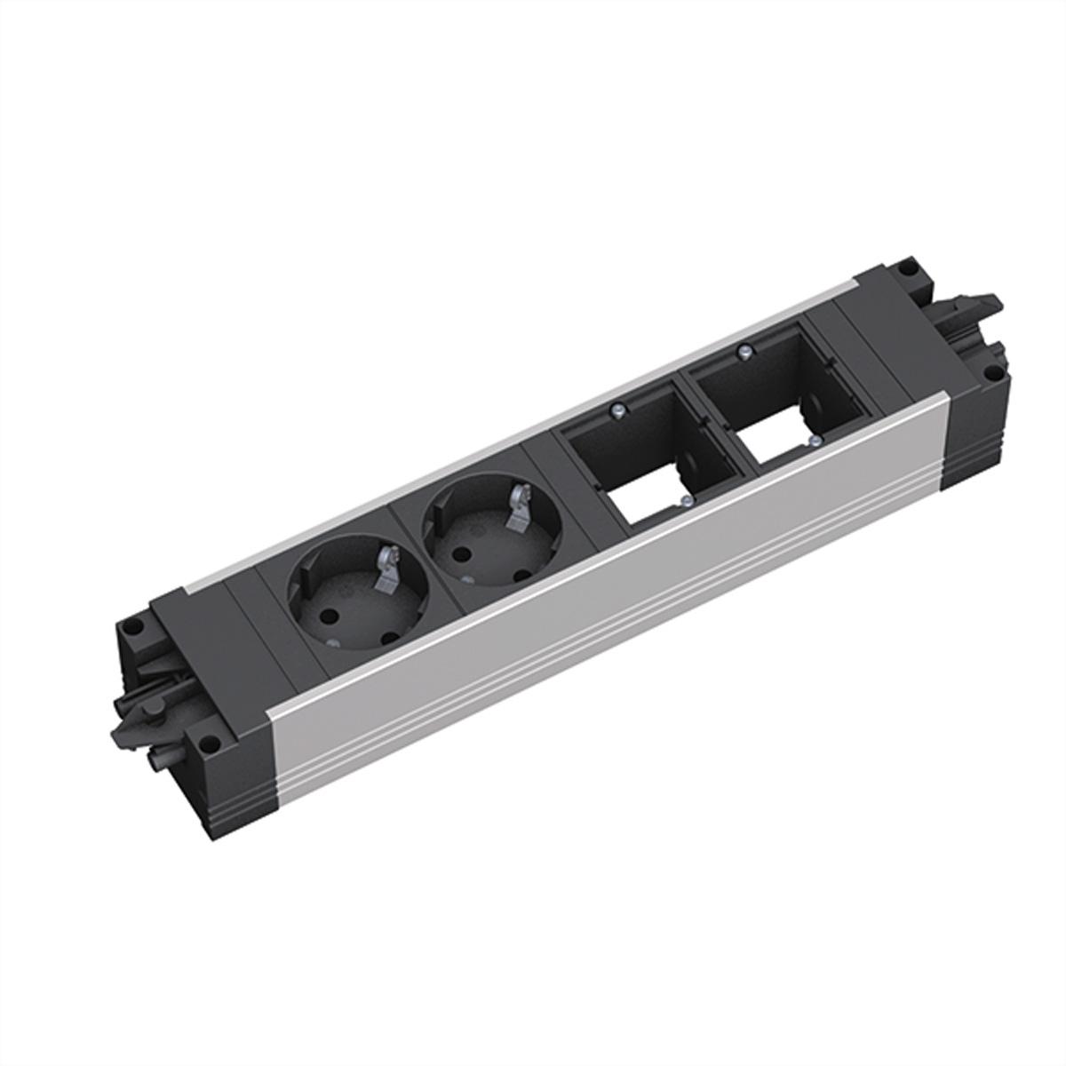 Bachmann STEP ALU - Steckdosenleiste - Wechselstrom 250 V - Eingabe, Eingang GST18i3 - Ausgangsanschlüsse: 2 (2 x CEE 7/3)