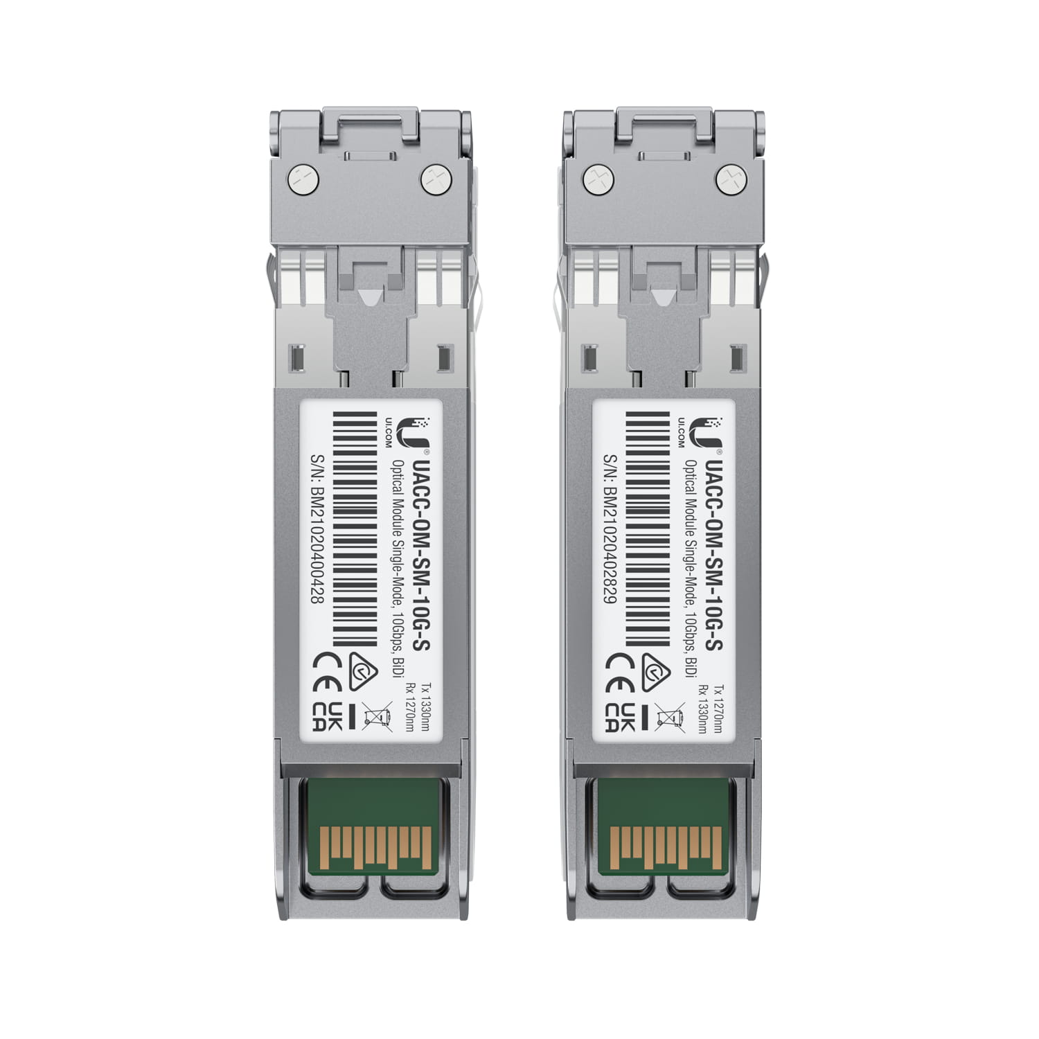 Ubiquiti SFP (Mini-GBIC)-Transceiver-Modul - 10GbE - 10GBASE-BiDi - LC Single-Modus - bis zu 10 km - 1270 nm / 1330 nm (Packung mit 2)