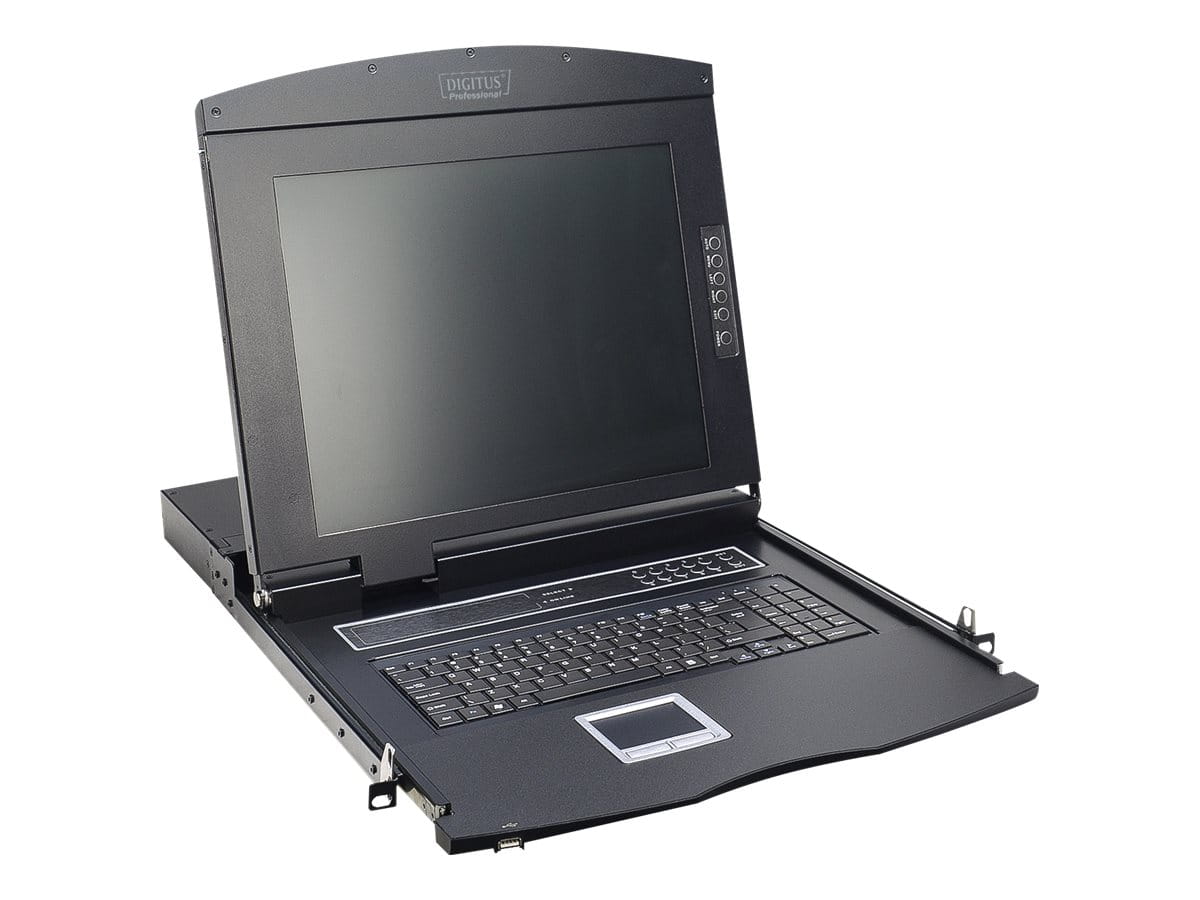DIGITUS 17" LCD KVM-Konsole, 8-Port VGA, türkische Tastatur