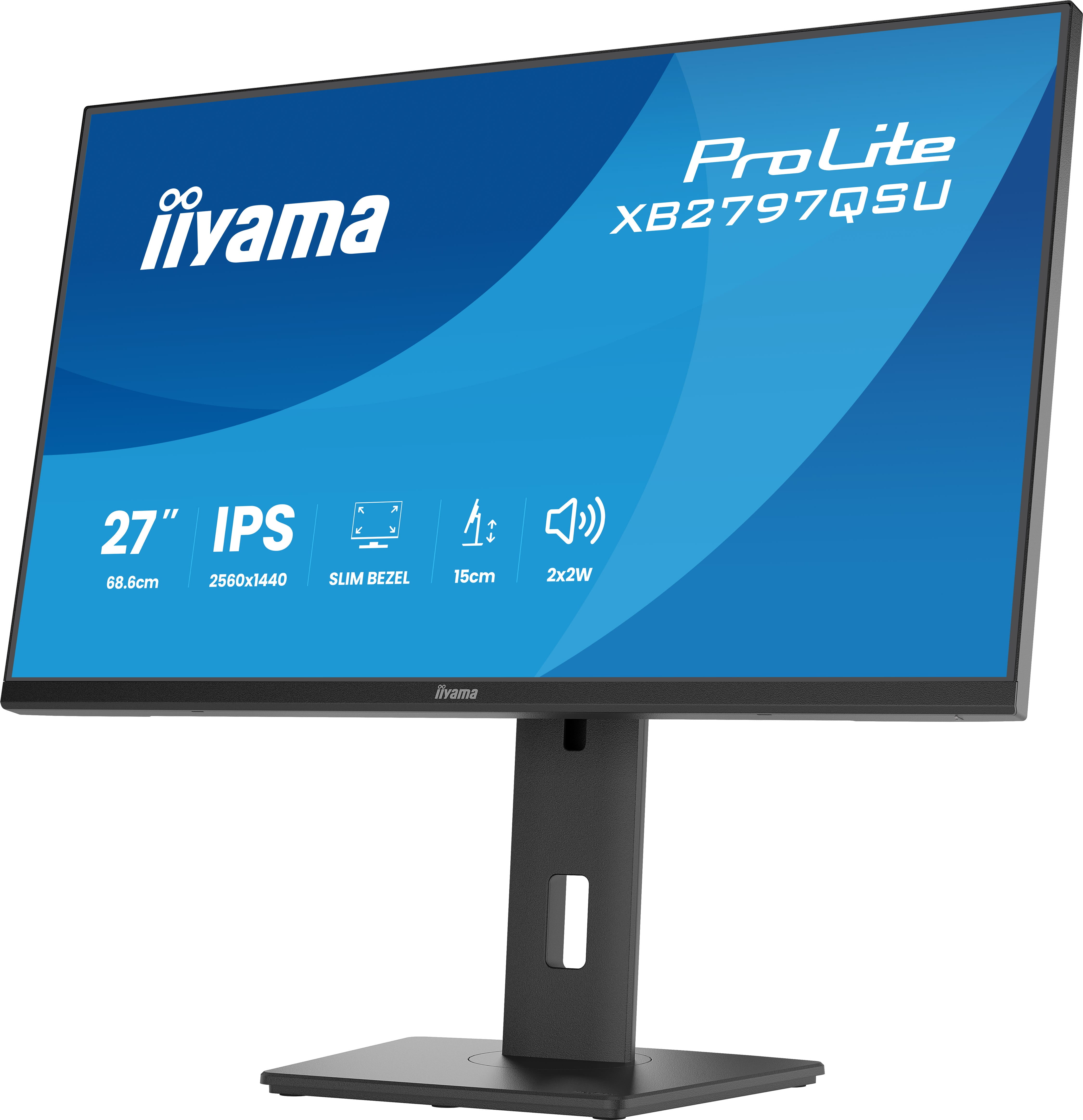 Iiyama ProLite XB2797QSU-B1, 68,6 cm (27"), 2560 x 1440 Pixel, Quad HD, LED, 1 ms, Schwarz