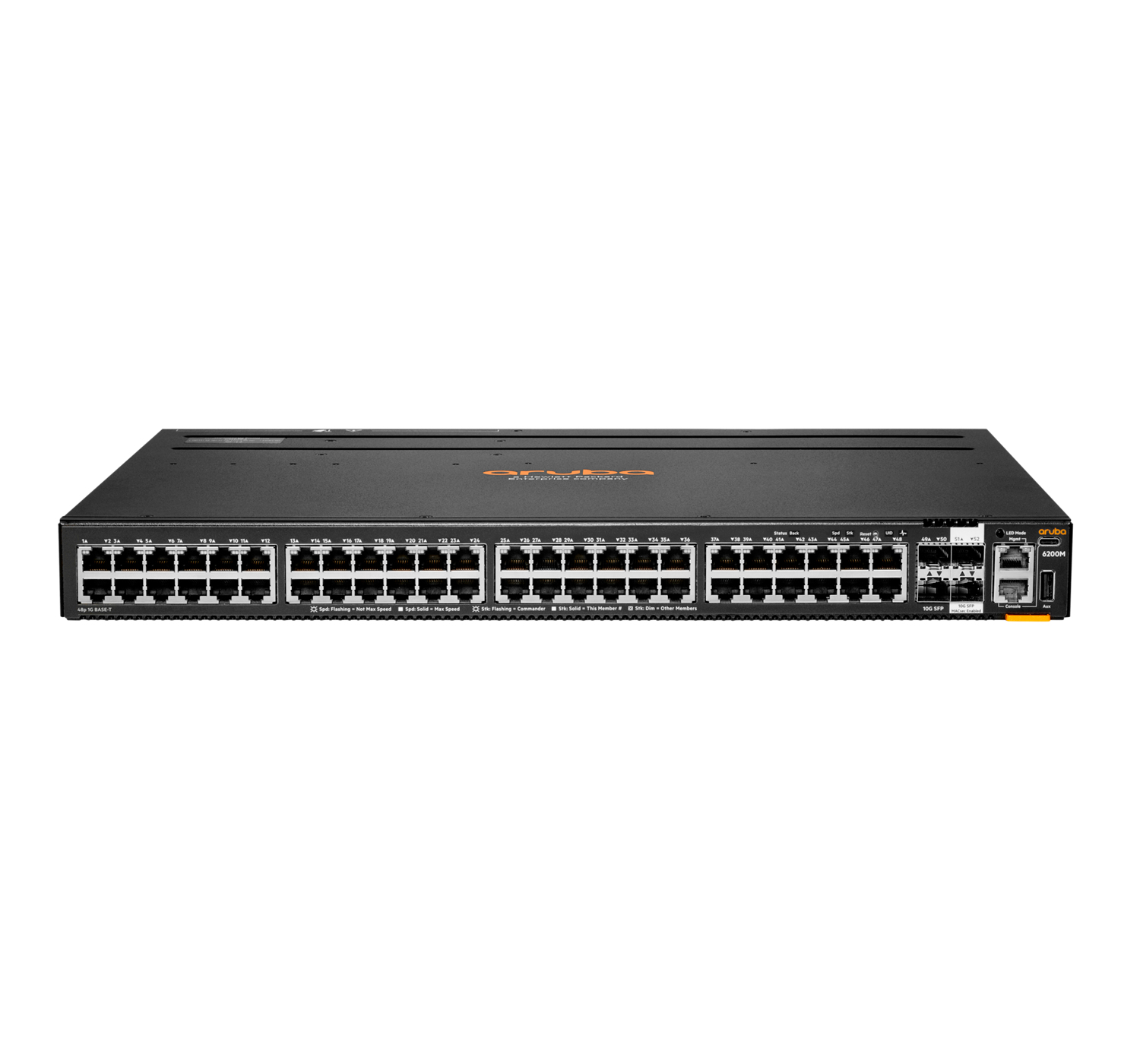 HPE Aruba Networking 6200M 48G 4SFP+ Switch - Switch - max. Stapelentfernung 10 km - L3 - managed - 48 x 10/100/1000 + 4 x 1 Gigabit / 10 Gigabit SFP+ (Uplink / Stacking)