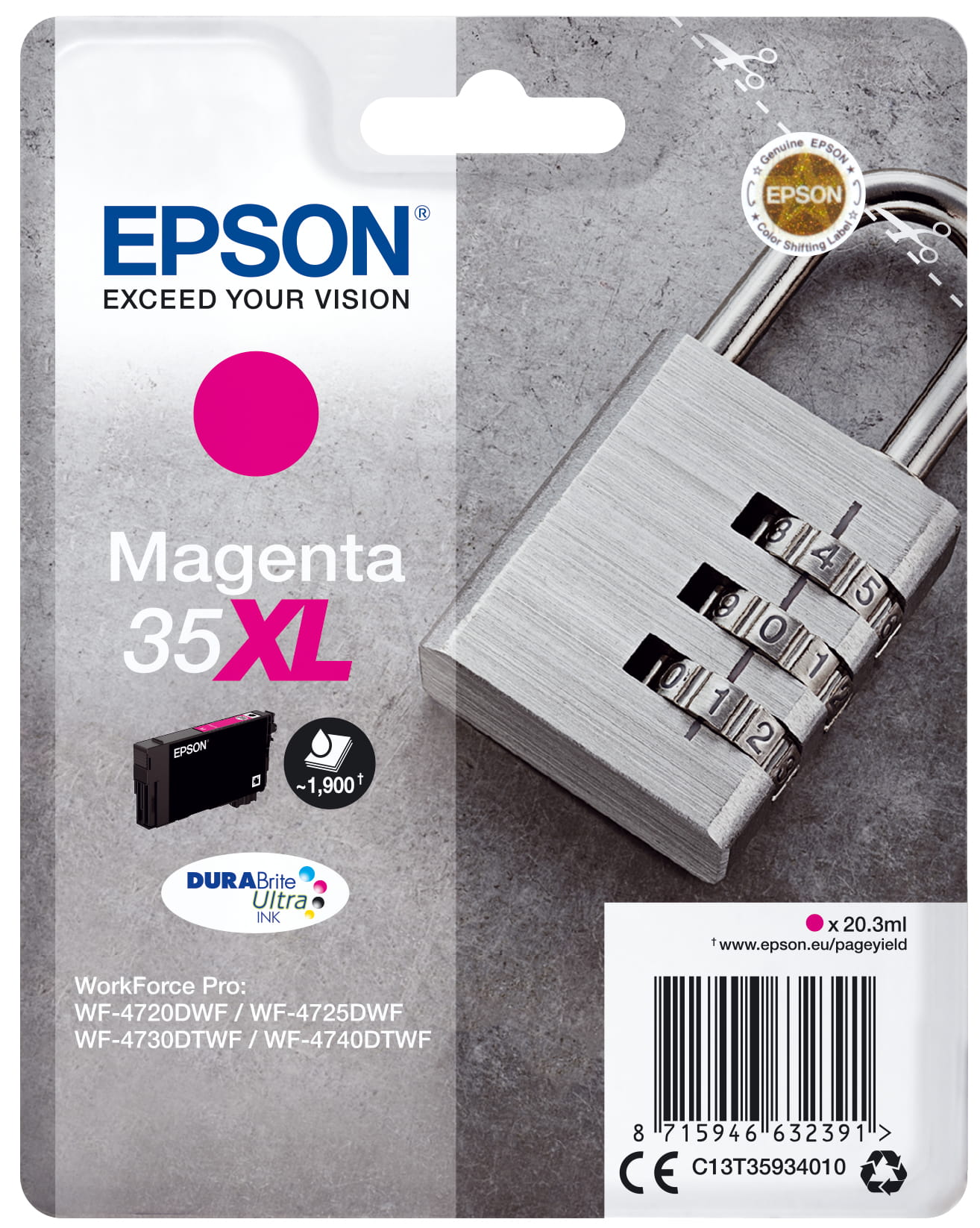 Epson 35XL - 20.3 ml - XL - Magenta - original