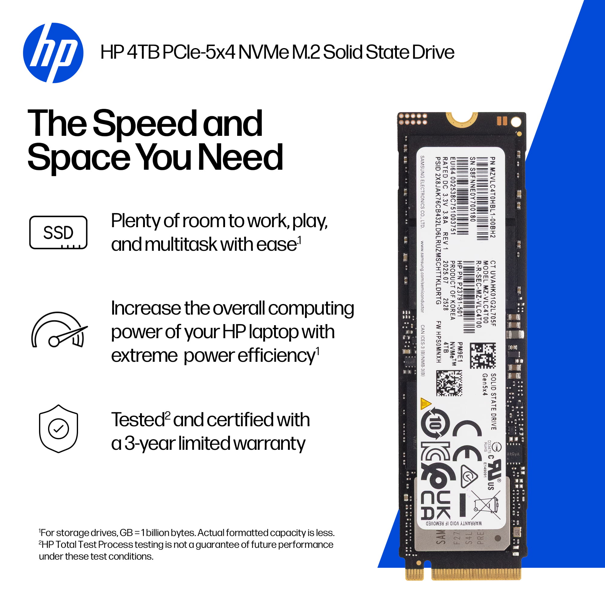 HP  SSD - 4 TB - intern - M.2 2280 - PCI Express 5.0 x4 (NVMe)