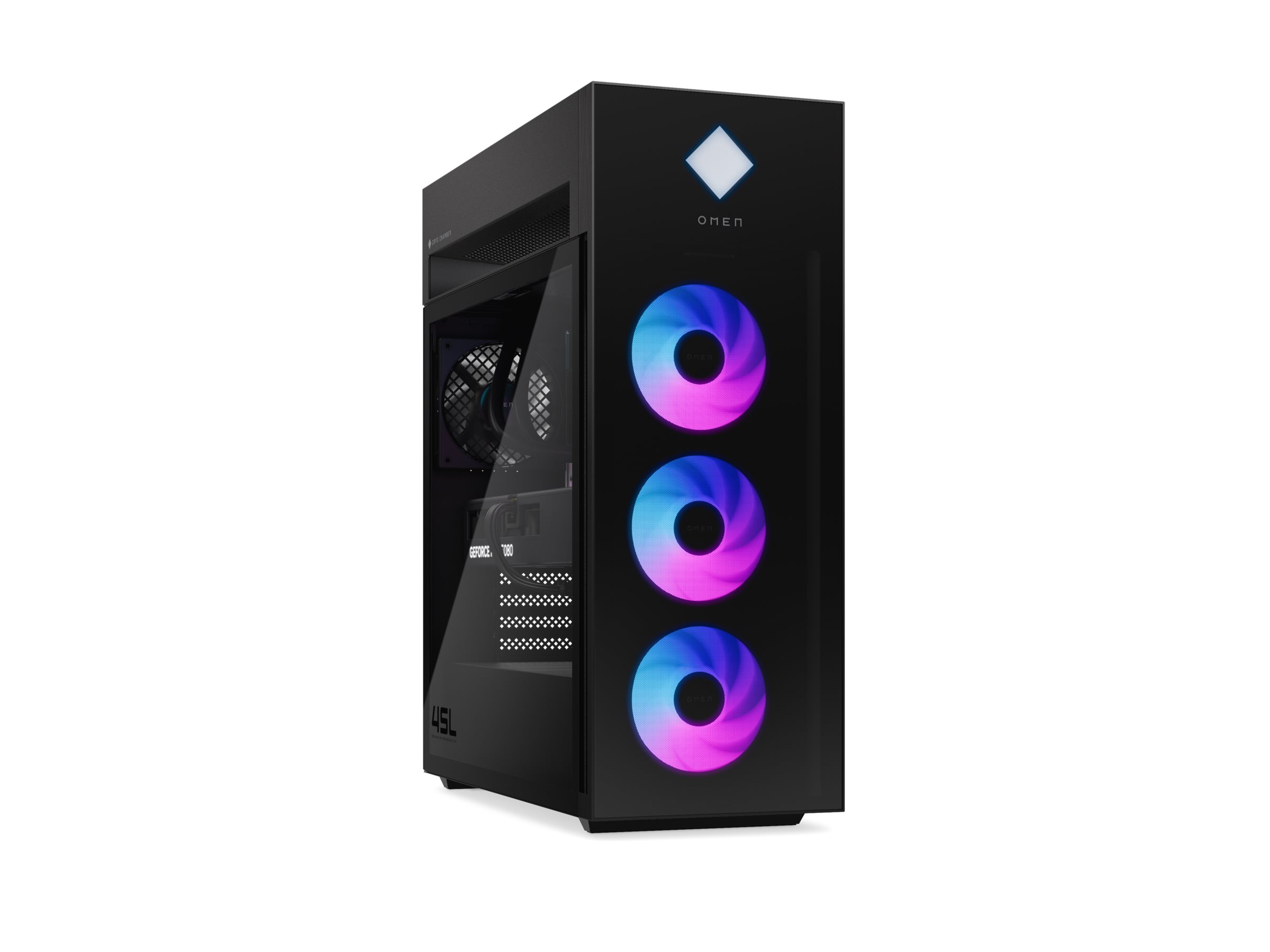 HP OMEN 45L by HP GT22-3795ng - microATX - Core Ultra 9 285K - RAM 64 GB - SSD 2 TB - NVMe - GeForce RTX 5080 - 1GbE, 2.5GbE, Wi-Fi 6E, Bluetooth 5.3 - WLAN: 802.11a/b/g/n/ac/ax (Wi-Fi 6E)