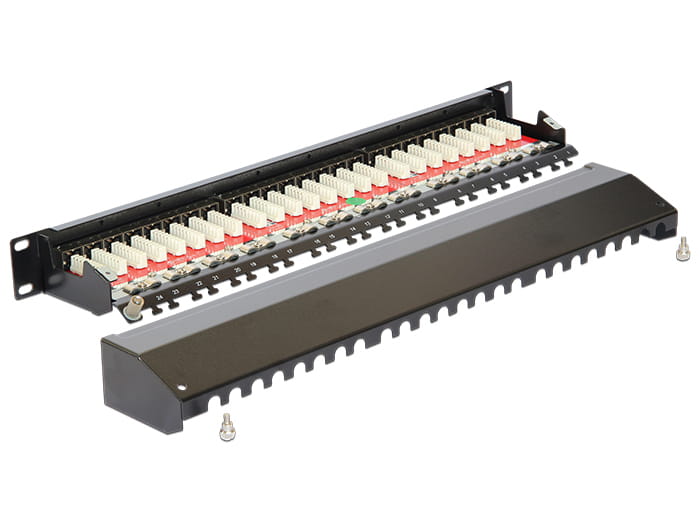 Delock Patch Panel - CAT 6a - RJ-45 X 24 - Jet Black, RAL 9005 - 1U - 48.3 cm (19")