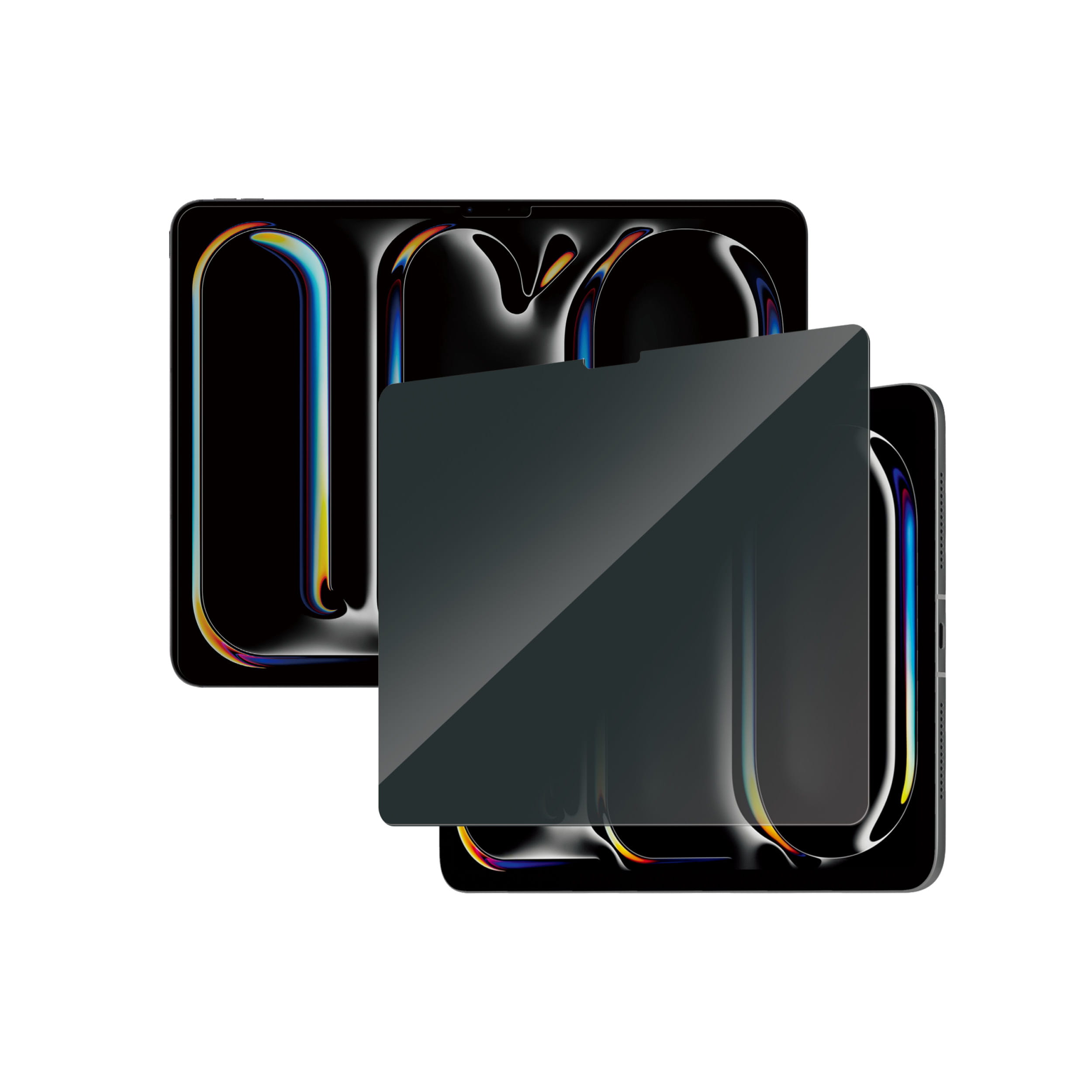 PanzerGlass Bildschirmschutz für Tablet - ultrabreite Passform - Glas - mit Sichtschutzfilter - 13" - Rahmenfarbe schwarz - für Apple 13-inch iPad Air (M2, M3)