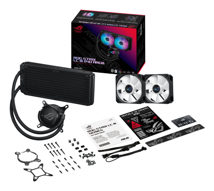 ASUS ROG STRIX LC III 240 ARGB - Prozessor-Flüssigkeitskühlsystem - Kühlergröße: 240 mm - (für: AM4, LGA1200, LGA1700, AM5, LGA115x Socket)