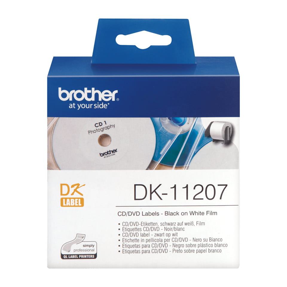 Brother DK-11207 - Schwarz auf Weiß - 100 CD/DVD-Etiketten