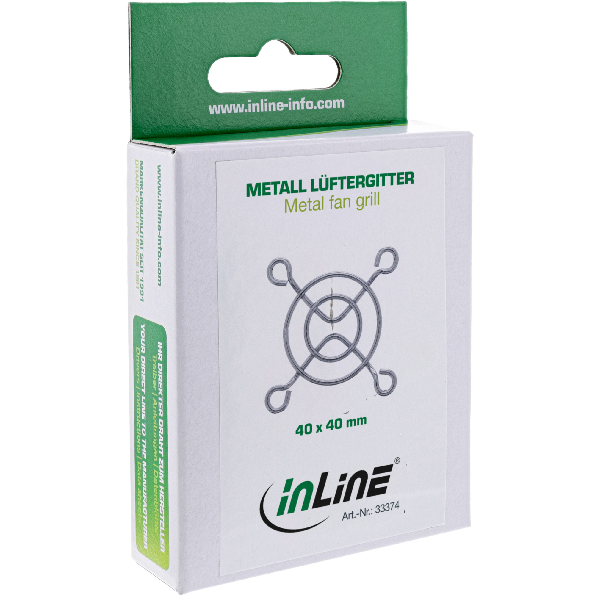 InLine Lüftergitter Metall - verchromt - 40x40mm
