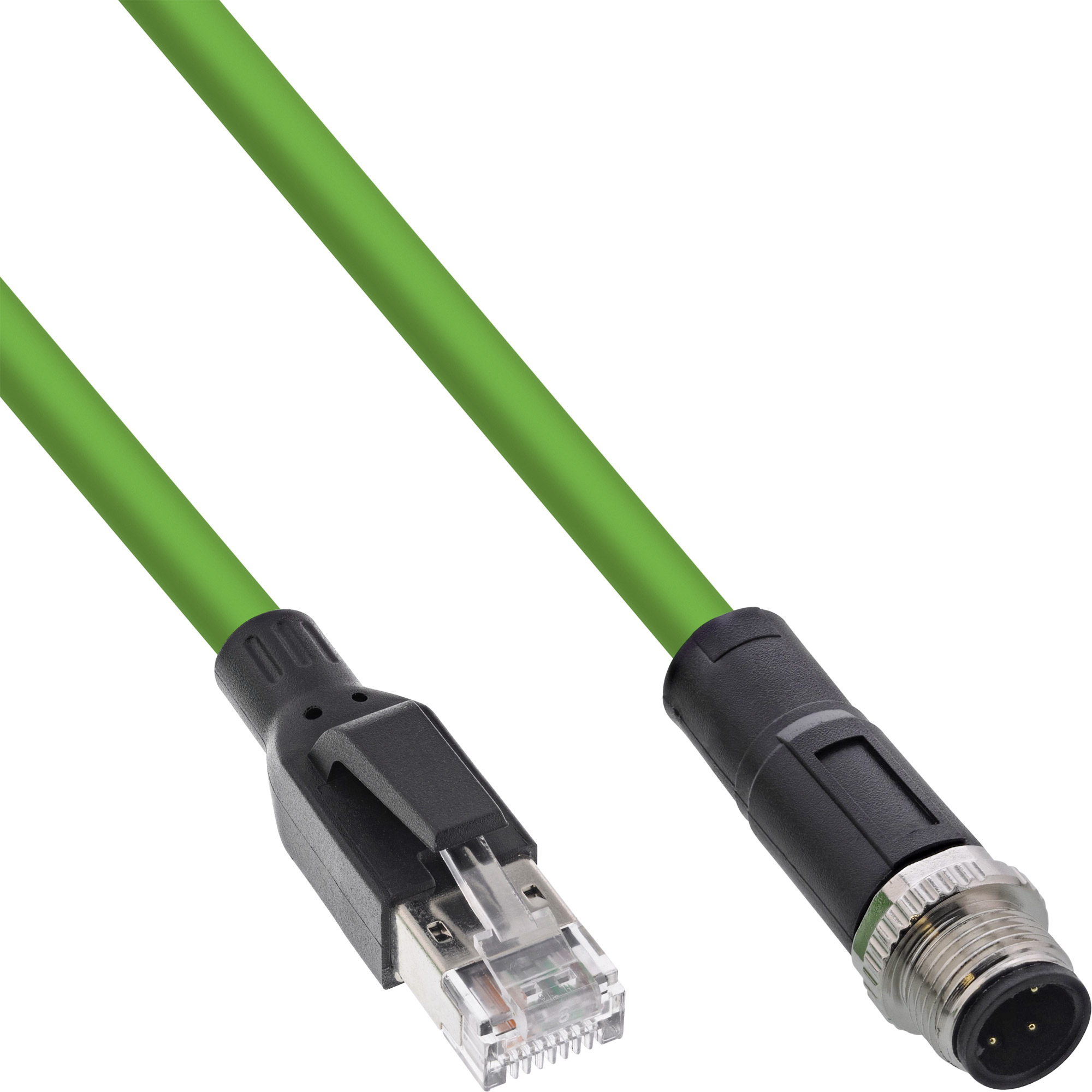 InLine Industrie Netzwerkkabel - M12 4-pin D-kodiert St. zu RJ45 St. - PUR - 10m