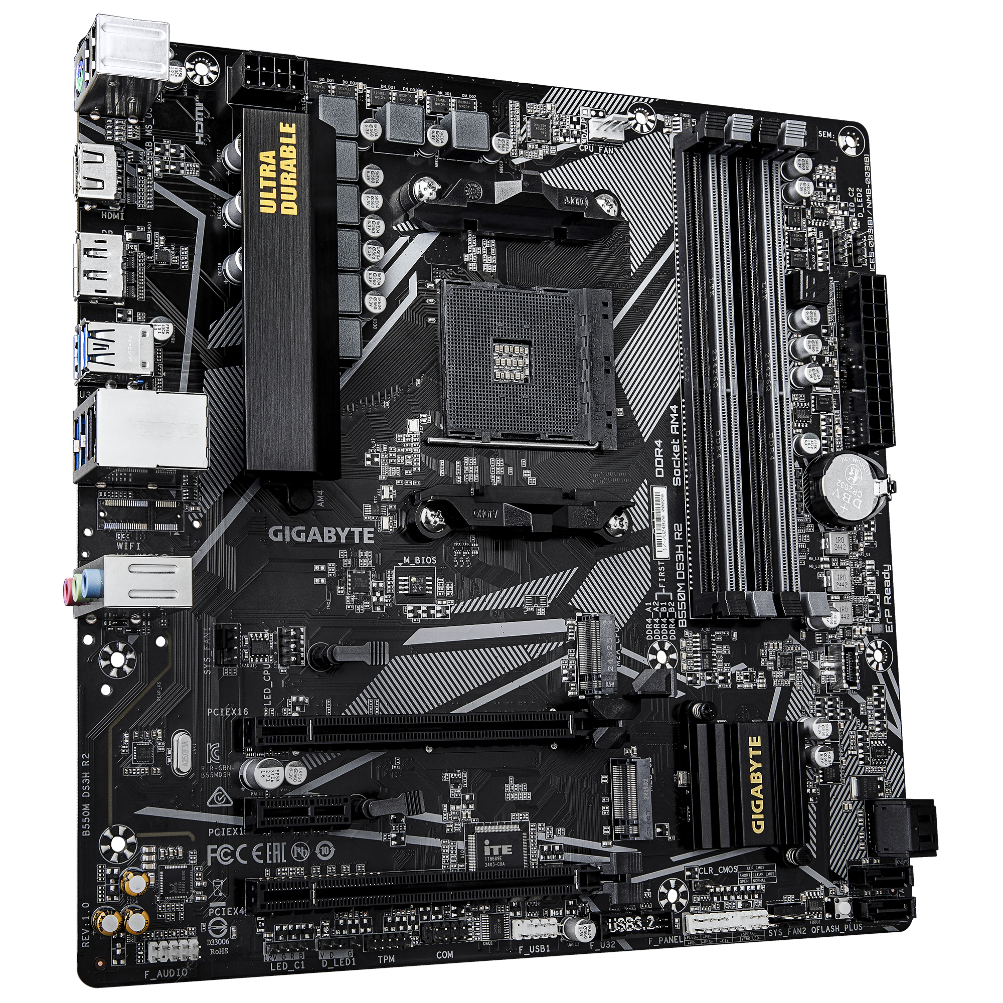 Gigabyte B550M DS3H R2 - Motherboard - micro ATX - Socket AM4 - AMD B550 Chipsatz - USB 3.2 Gen 1 - Gigabit LAN - Onboard-Grafik (CPU erforderlich)