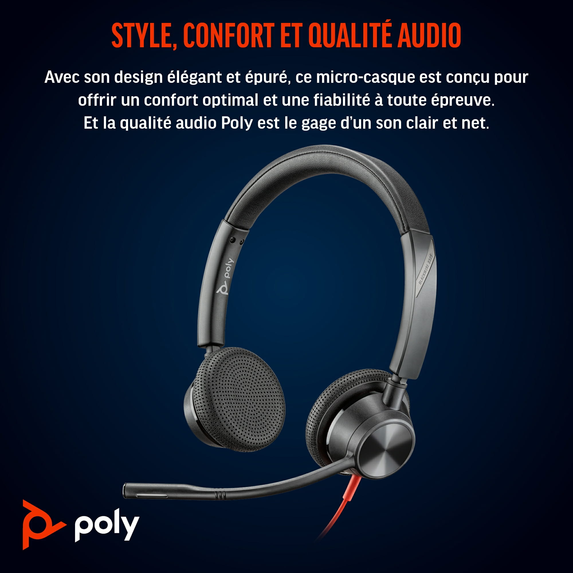 Poly Blackwire 3325 - Blackwire 3300 series - Headset Poly Blackwire 3325 - Blackwire 3300 series - Headset