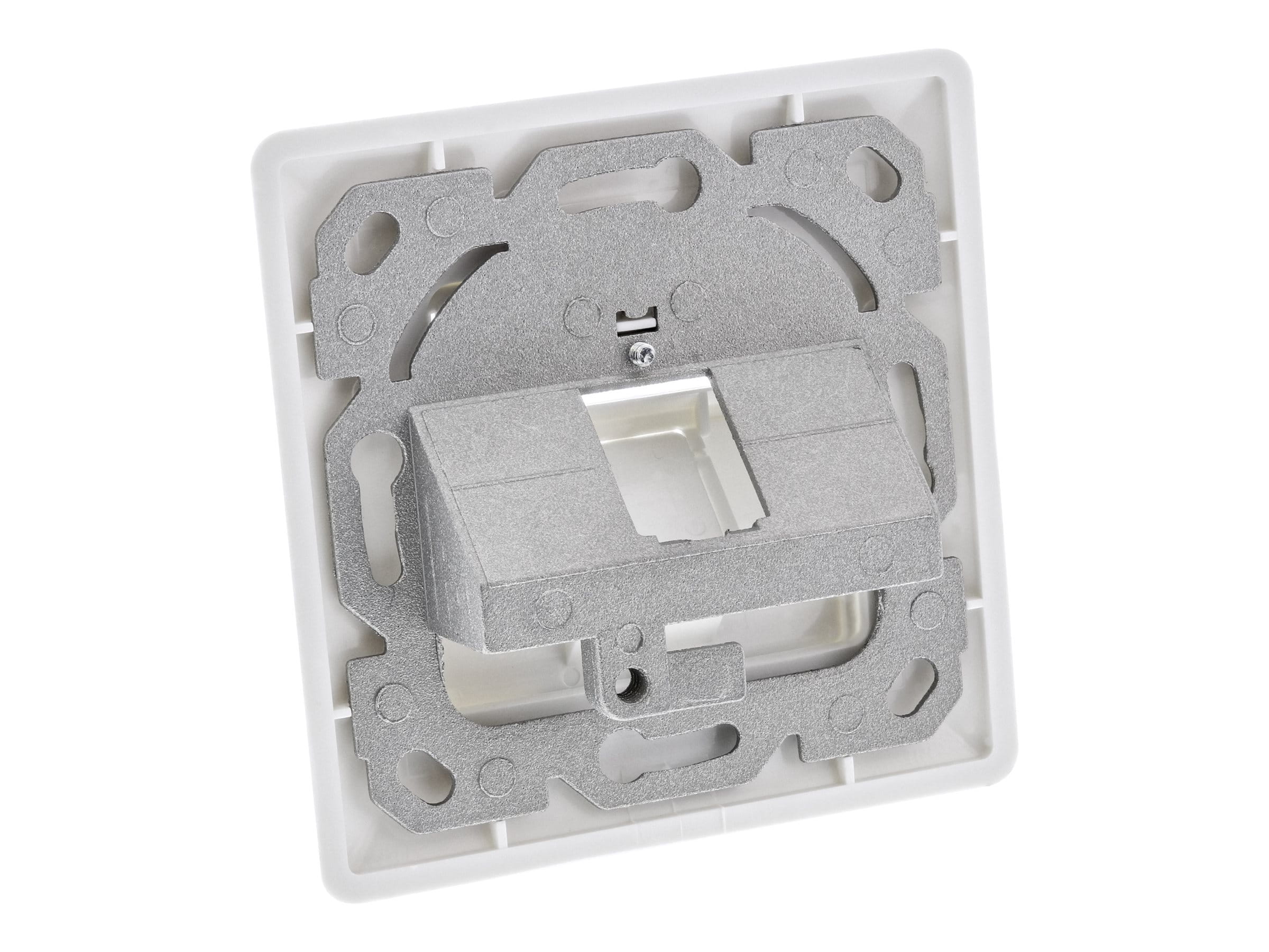 InLine Rahmenset für 1x RJ45 Bu/LSA Einsatz - Keystone SNAP-In - weiß RAL9010