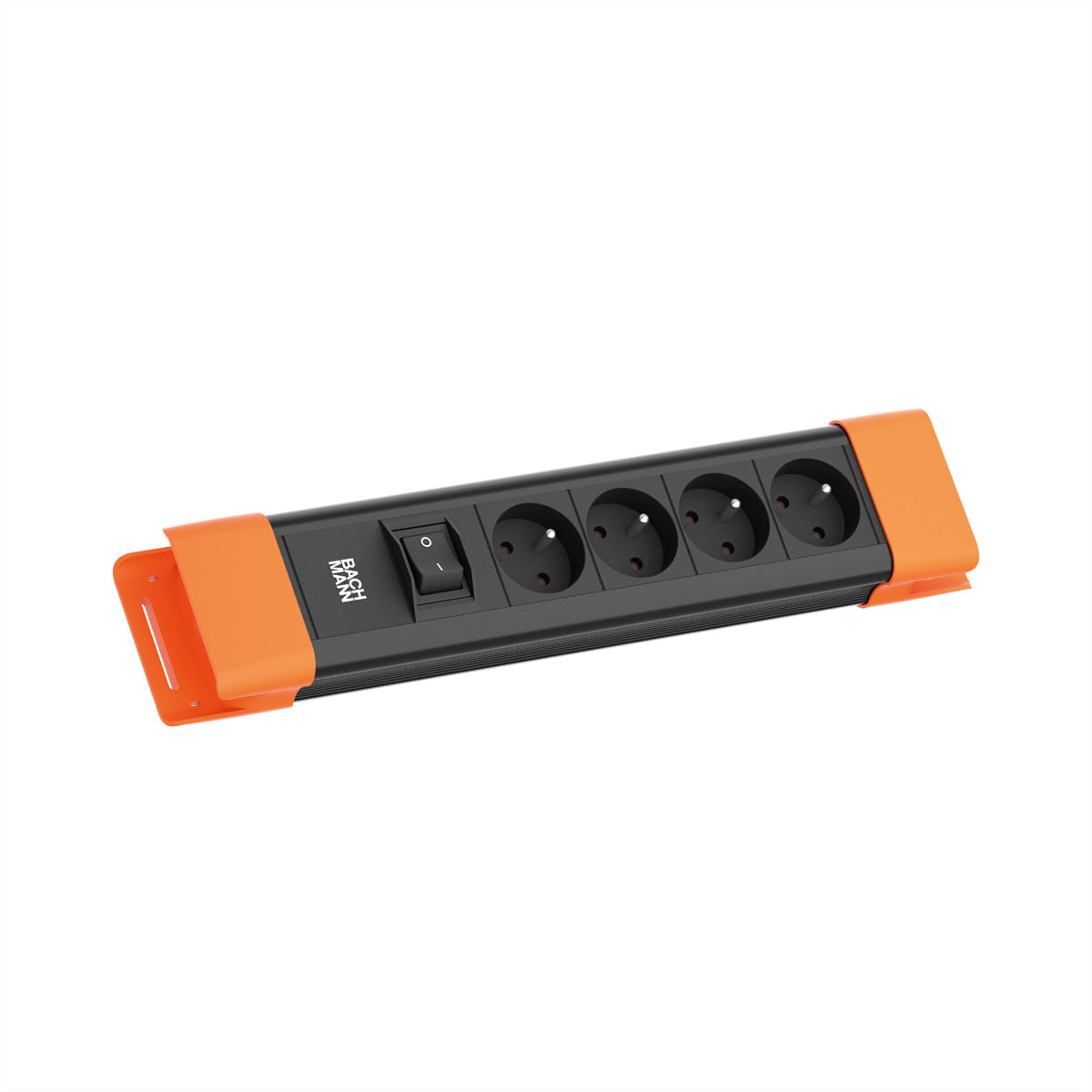Bachmann CONNECTUS 4xUTE 1xSchalter CEE7/7 Schwarz/Orange