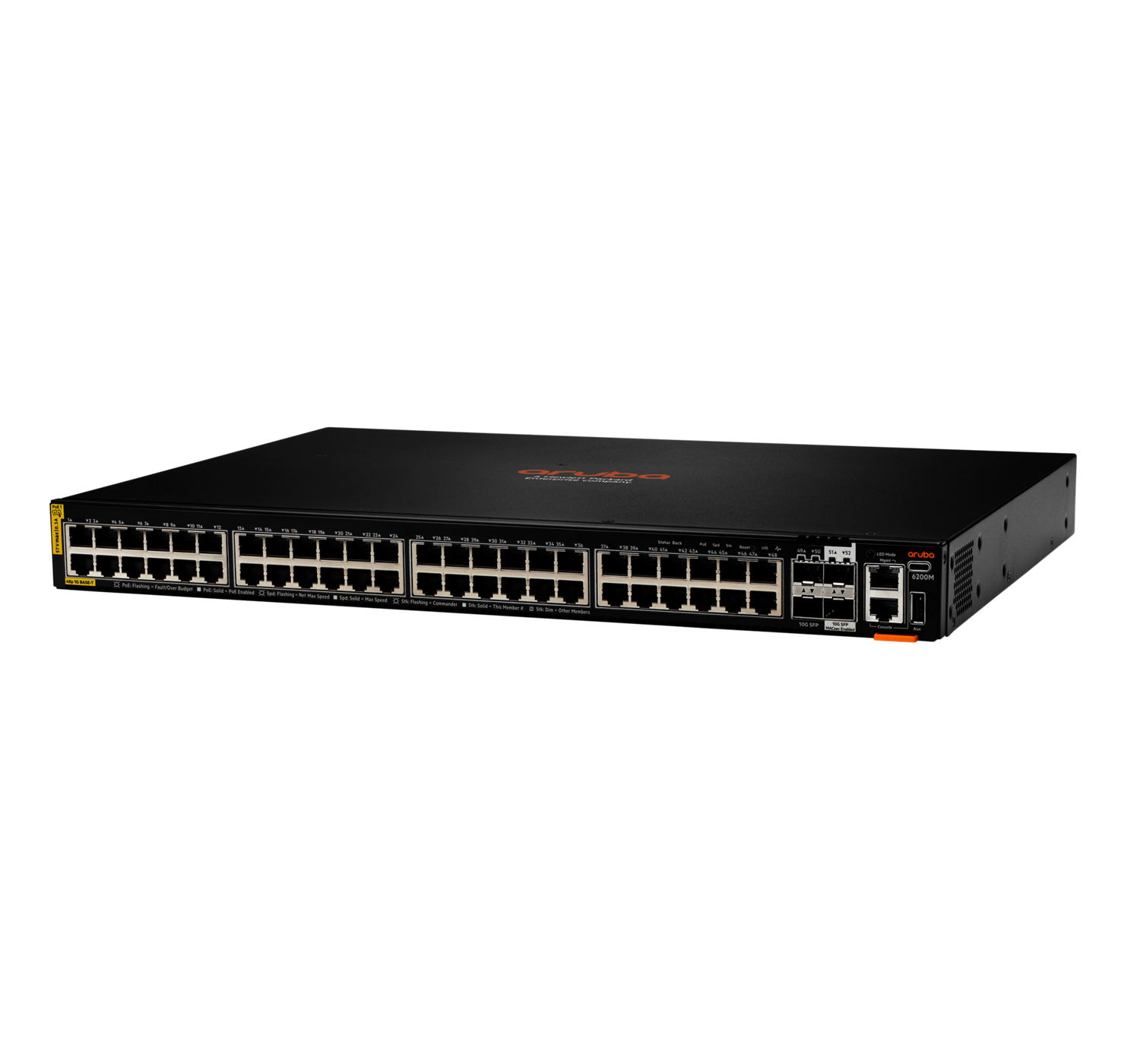 HPE Aruba Networking 6200M 48G Class4 PoE 4SFP+ Switch - Switch - max. Stapelentfernung 10 km - L3 - managed - 48 x 10/100/1000 (PoE+)