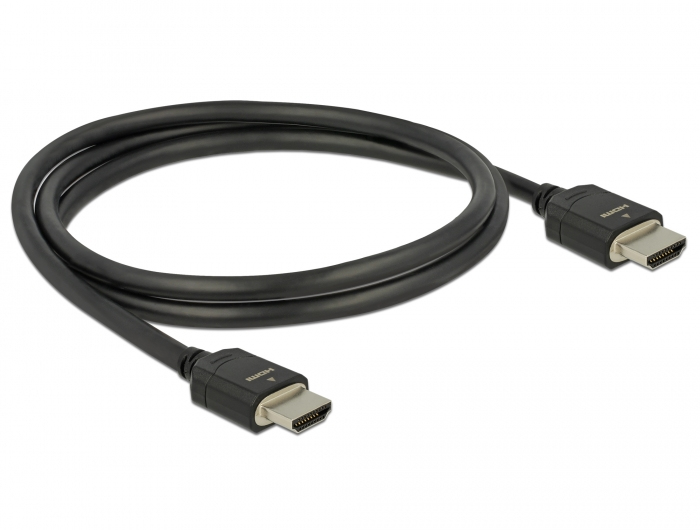 Delock Ultra High Speed - HDMI-Kabel - HDMI männlich zu HDMI männlich - 1 m - Dreifachisolierung - Schwarz - Dolby DTS-HD Master Audio-Unterstützung, Dolby TrueHD-Unterstützung, unterstützt 21:9 Kinoformat, unterstützt 8K UHD (7680 x 4320)