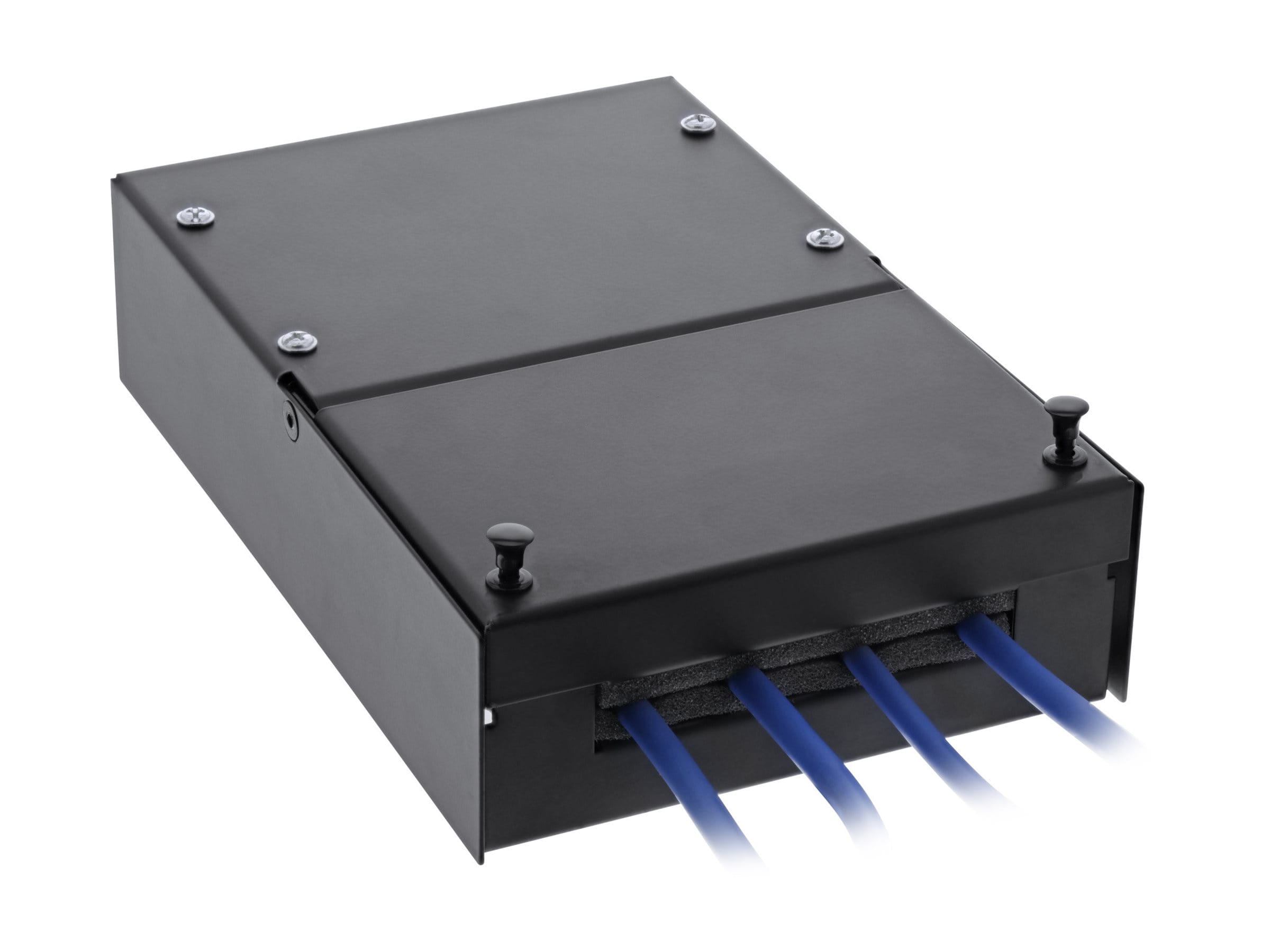 InLine Anschlussdose Aufputz für 4x Keystone RJ45 Buchse - Metall - schwarz
