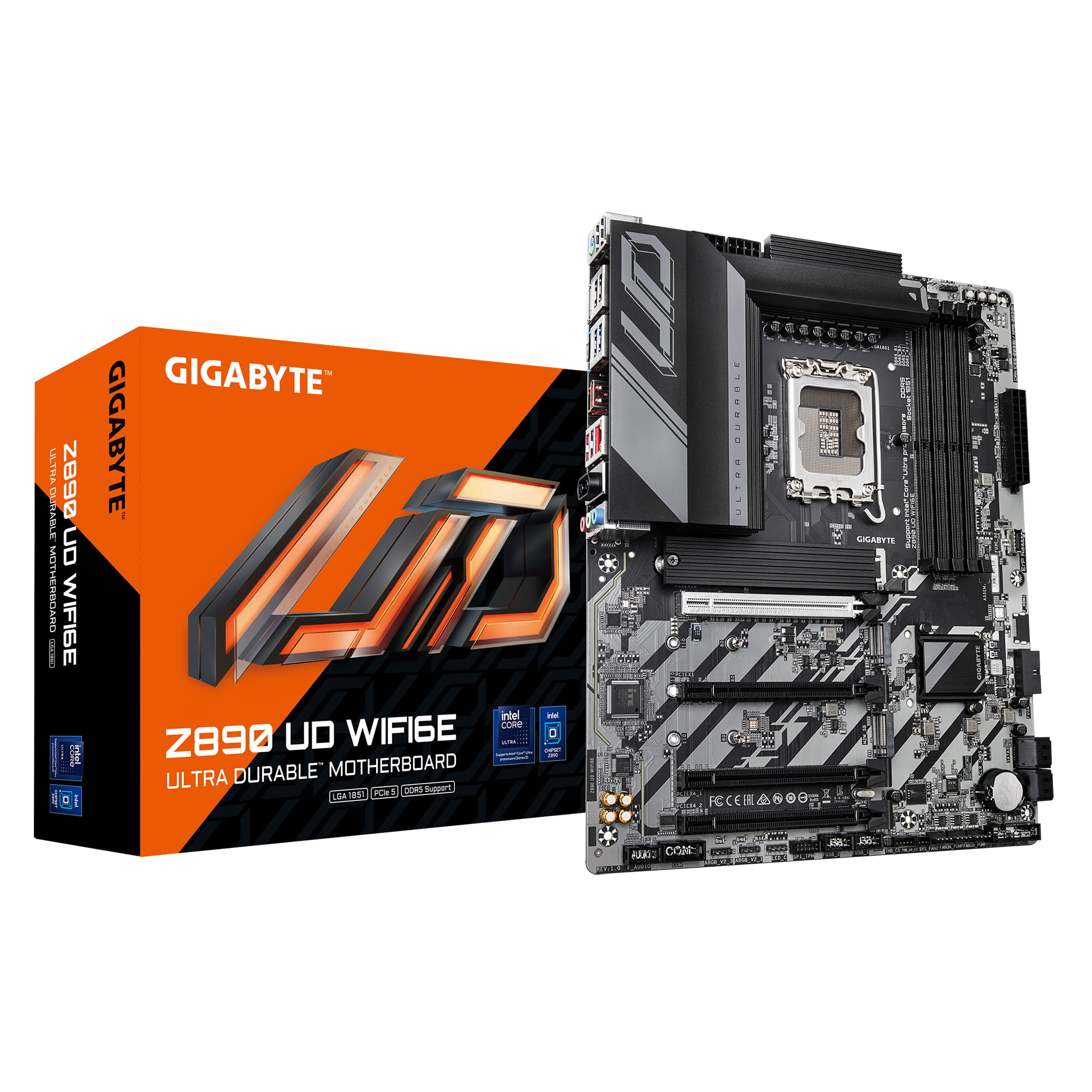 Gigabyte Z890 UD WIFI6E - Motherboard - ATX - LGA1851-Sockel - Z890 Chipsatz - USB4, USB-C 3.2 Gen 1, USB 3.2 Gen 2, USB 3.2 Gen 1 - 2.5 Gigabit LAN, Wi-Fi 6E, Bluetooth - Onboard-Grafik (CPU erforderlich)
