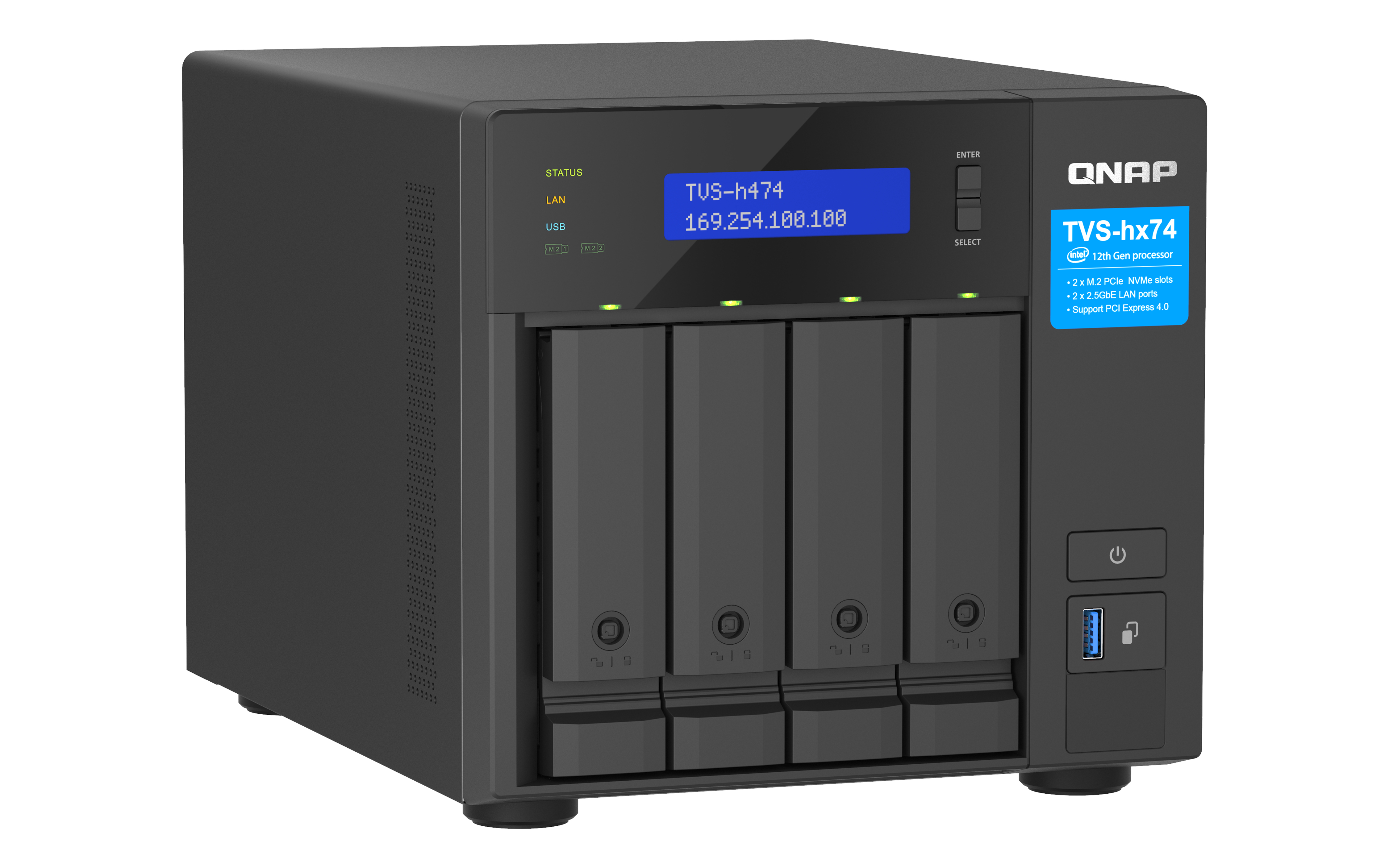 QNAP TVS-H474 - NAS-Server - 4 Schächte - SATA