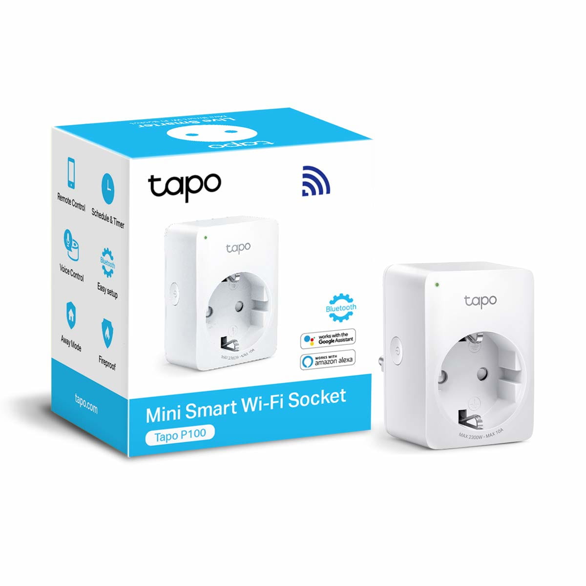 TP-LINK Tapo P100 V2 - Smart-Stecker - kabellos - 802.11b/g/n, Bluetooth 4.2