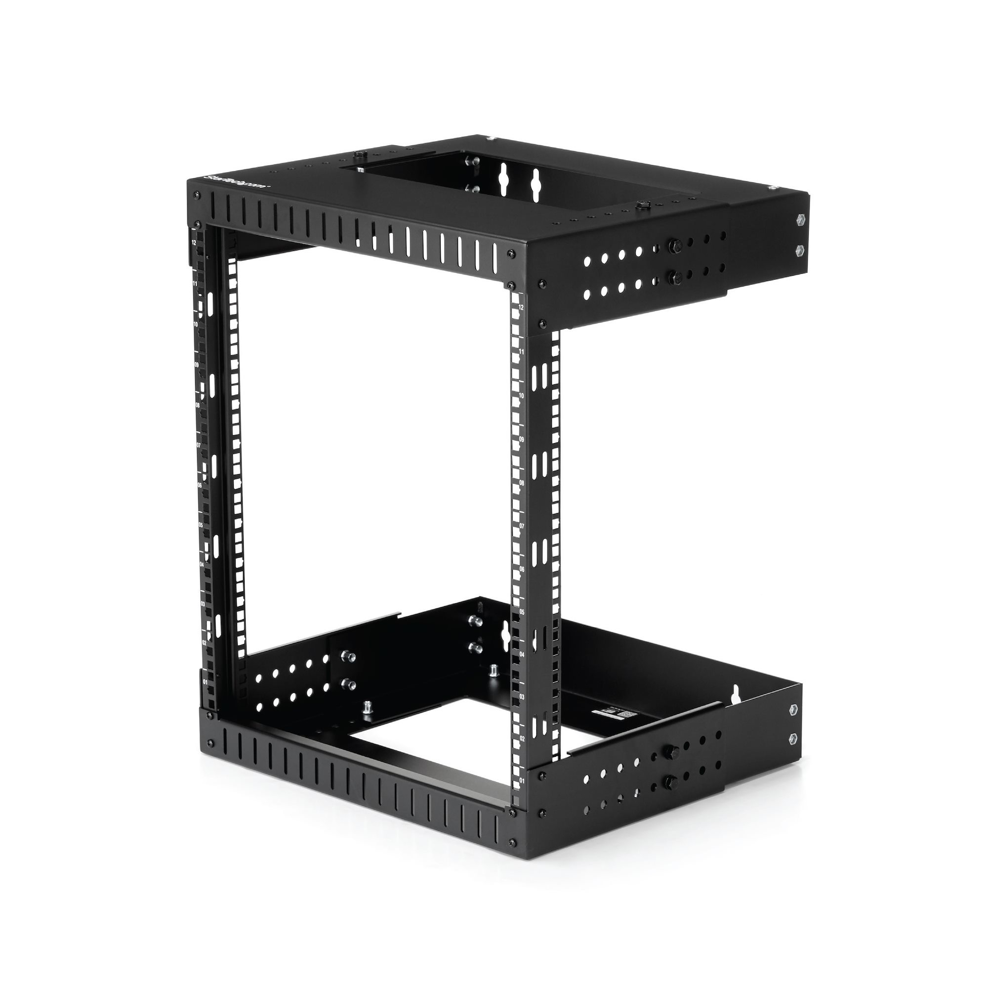 StarTech.com Startech 12U 19" Wall Mount Network Rack, Adjustable Depth 12-20" 2 Post Open Frame Server Room Rack for AV/Data/ IT Communication/Computer Equipment/Switch with Cage Nuts & Screws - 12U Adjustable Rack (RK12WALLOA)