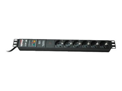 Bachmann Steckdosenleiste (Rack - einbaufähig) - Ausgangsanschlüsse: 6 - 1U - 48.3 cm (19")
