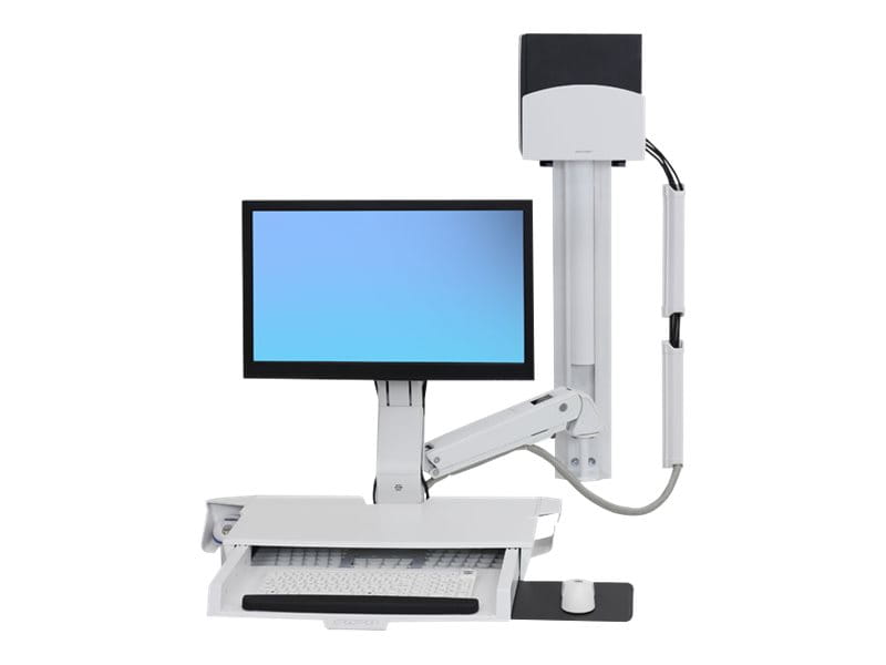 Ergotron Befestigungskit (CPU-Halter, Tastatur-Tablett, Monitorhalterung) - für LCD-Display / PC-Ausrüstung - mittlerer CPU-Halter - Aluminium, hochwertiger Kunststoff - weiß - Bildschirmgröße: bis zu 61 cm (bis zu 24 Zoll)