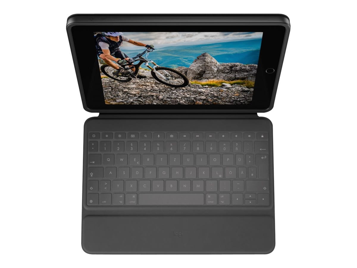 Logitech Rugged Folio - Tastatur und Foliohülle - Apple Smart connector - QWERTZ - Schweizerisch - Graphite - für Apple 10.9-inch iPad (10. Generation)