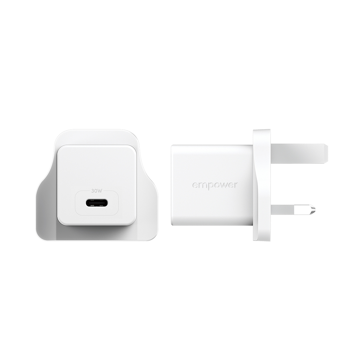 PanzerGlass empower™ by ® Turbo 30W Ladegarät Single USB-C | UK Anschluss | Silber Weiß, Weiß