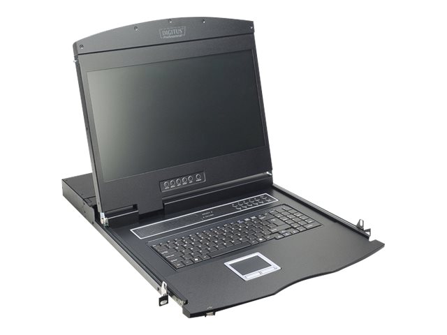 DIGITUS 19" LCD KVM Konsole, 8-Port CAT 5, deutsche Tastatur