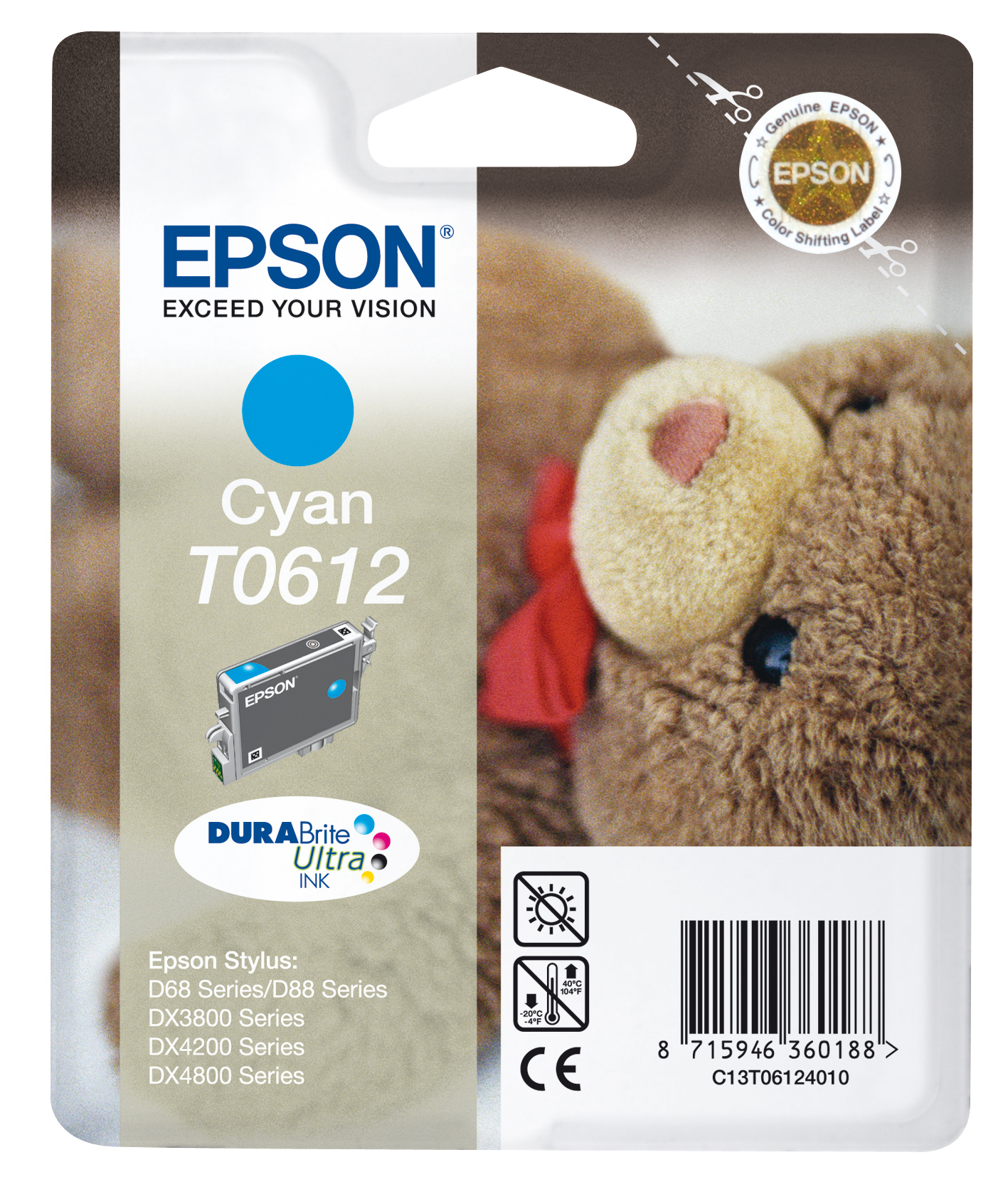 Epson T0612 - 8 ml - Cyan - original - Blister mit RF- / akustischem Alarmsignal