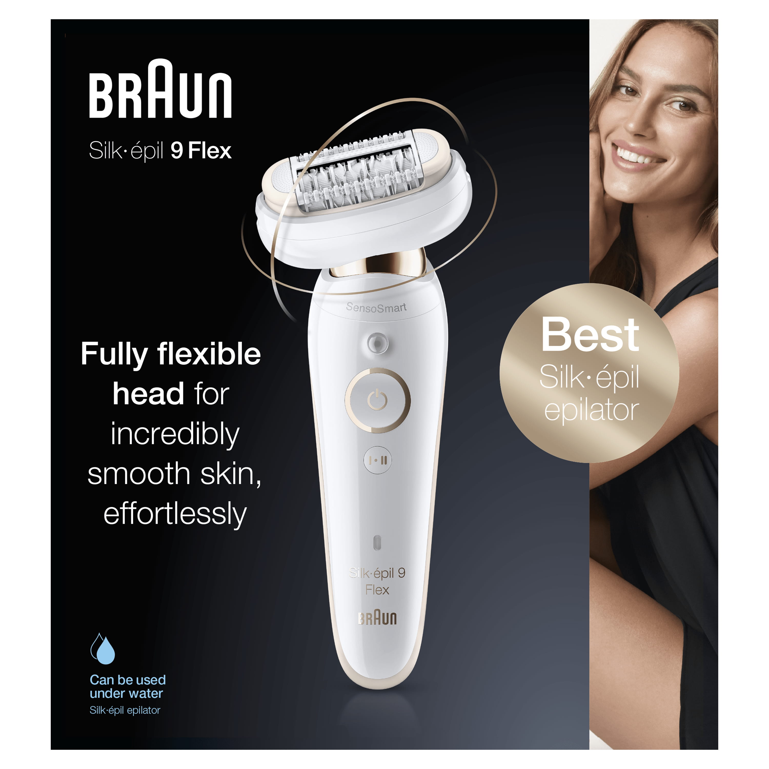 Braun Silk-épil 9 Flex, Weiß, Gold, 40 Pinzette, Achsel, Bikini, Vorderer Oberschenkel, Innere Oberarme, Depilation, Rasieren, LED, China
