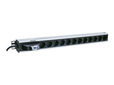 Intellinet Vertical Rackmount 12-Way Power Strip - German Type, With Single Air Switch, No Surge Protection - Stromverteilungseinheit (Rack - einbaufähig)