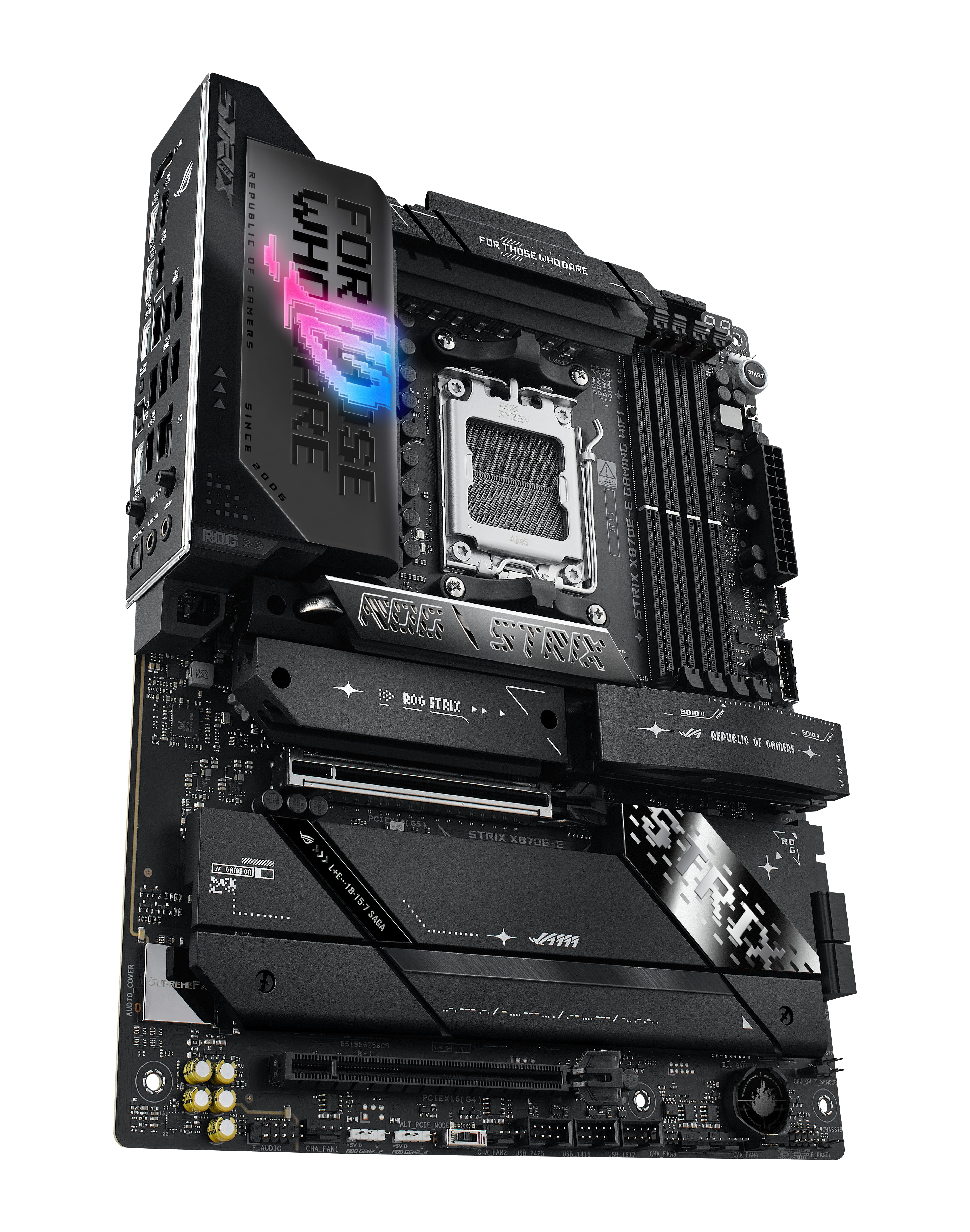 ASUS ROG STRIX X870E-E GAMING WIFI - Motherboard - ATX - Socket AM5 - AMD X870E Chipsatz - USB4, USB-C 3.2 Gen 2x2, USB-C 3.2 Gen2, USB 3.2 Gen 2, USB 3.2 Gen 1 - Wi-Fi 7, 5 Gigabit Ethernet, Bluetooth - Onboard-Grafik (CPU erforderlich)
