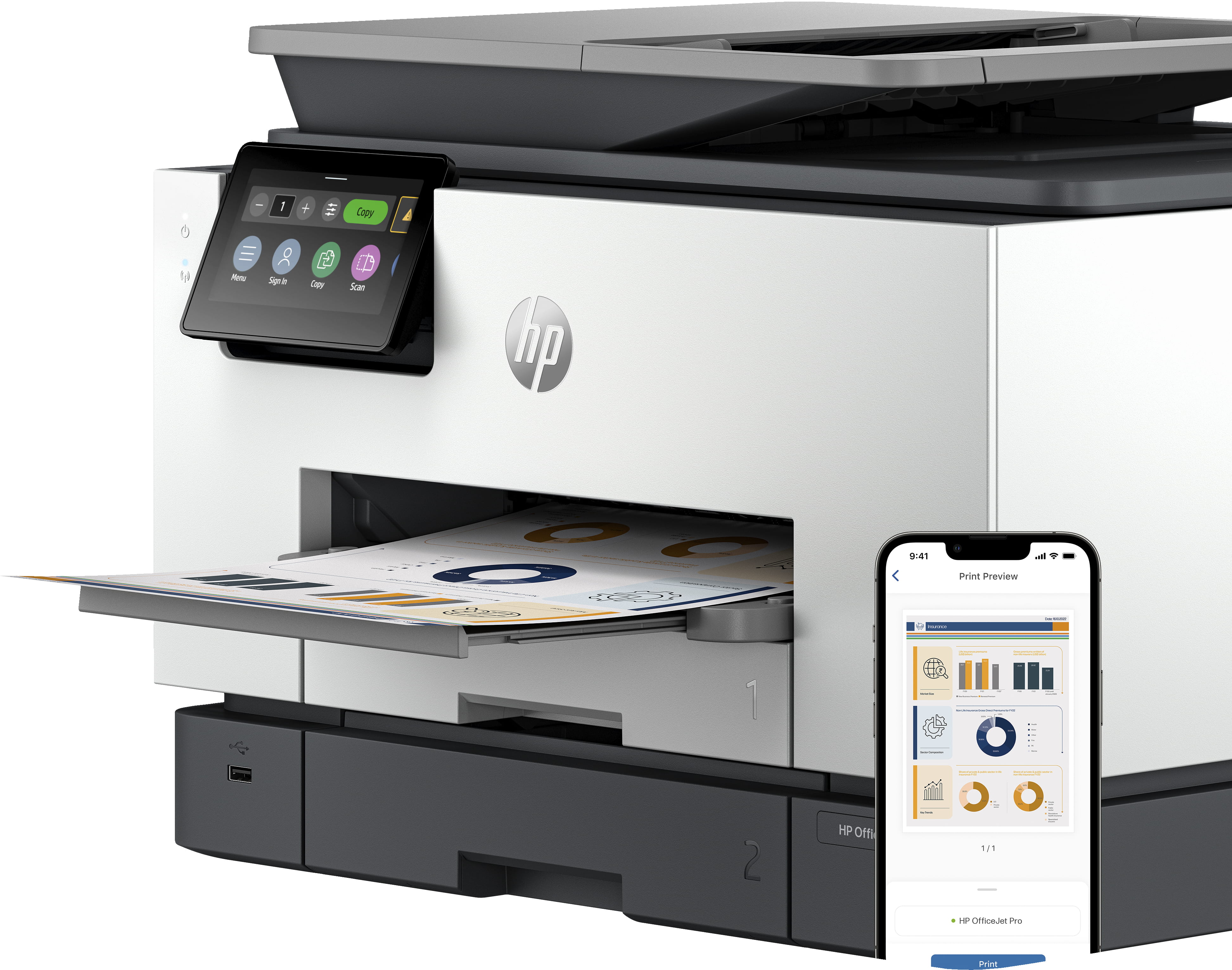 HP Officejet Pro 9130b All-in-One - Multifunktionsdrucker - Farbe - Tintenstrahl - Legal (216 x 356 mm) HP Officejet Pro 9130b All-in-One - Multifunktionsdrucker - Farbe - Tintenstrahl - Legal (216 x 356 mm)