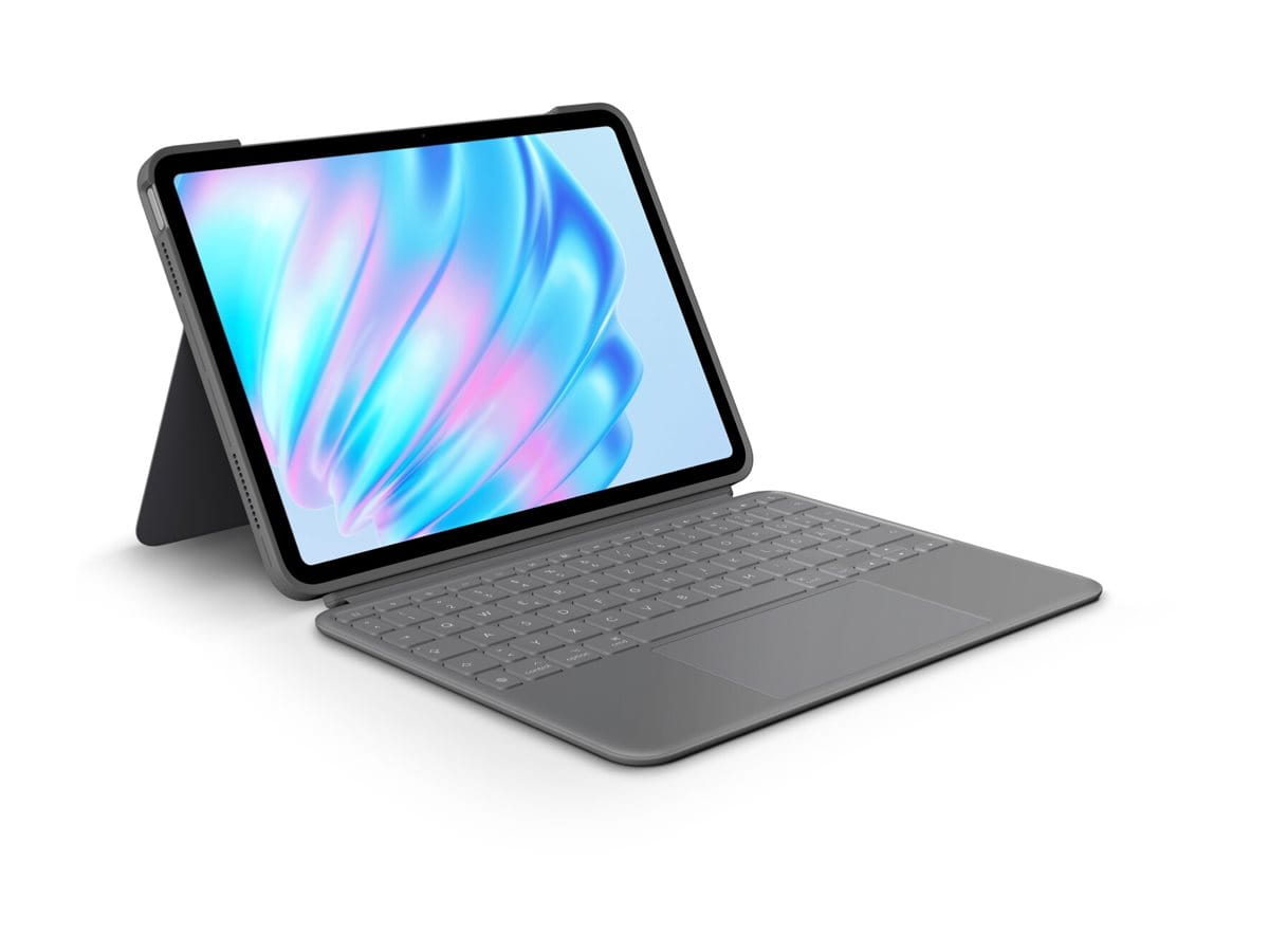 Logitech Combo Touch - Tastatur und Foliohülle - mit Trackpad - hintergrundbeleuchtet - Apple Smart connector - AZERTY - Französisch - Oxford Gray - für Apple 11-inch iPad Air (M2, M3)